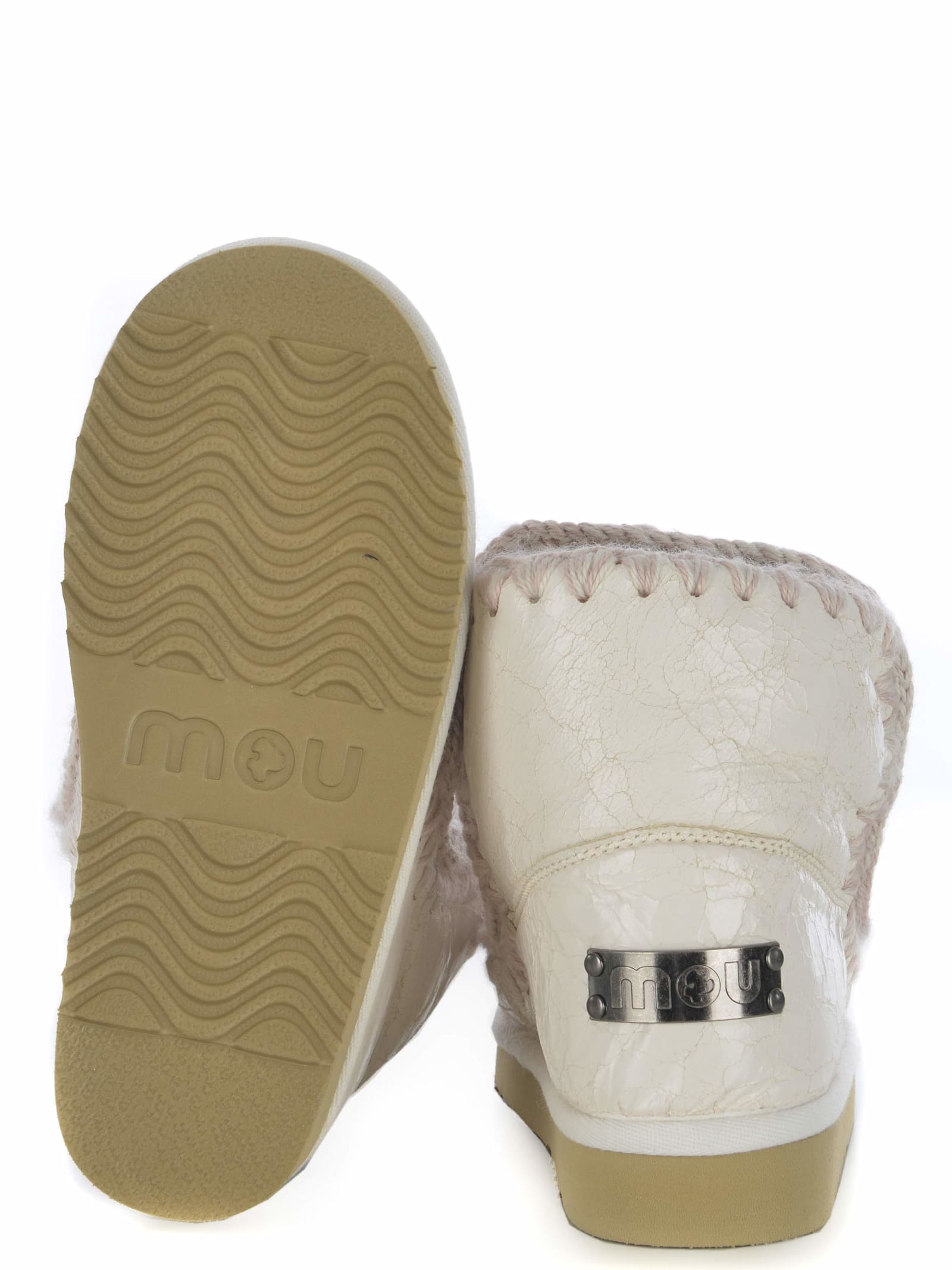 Shop Mou Ankle Boots  Eskimo18 Made Of Leather In White