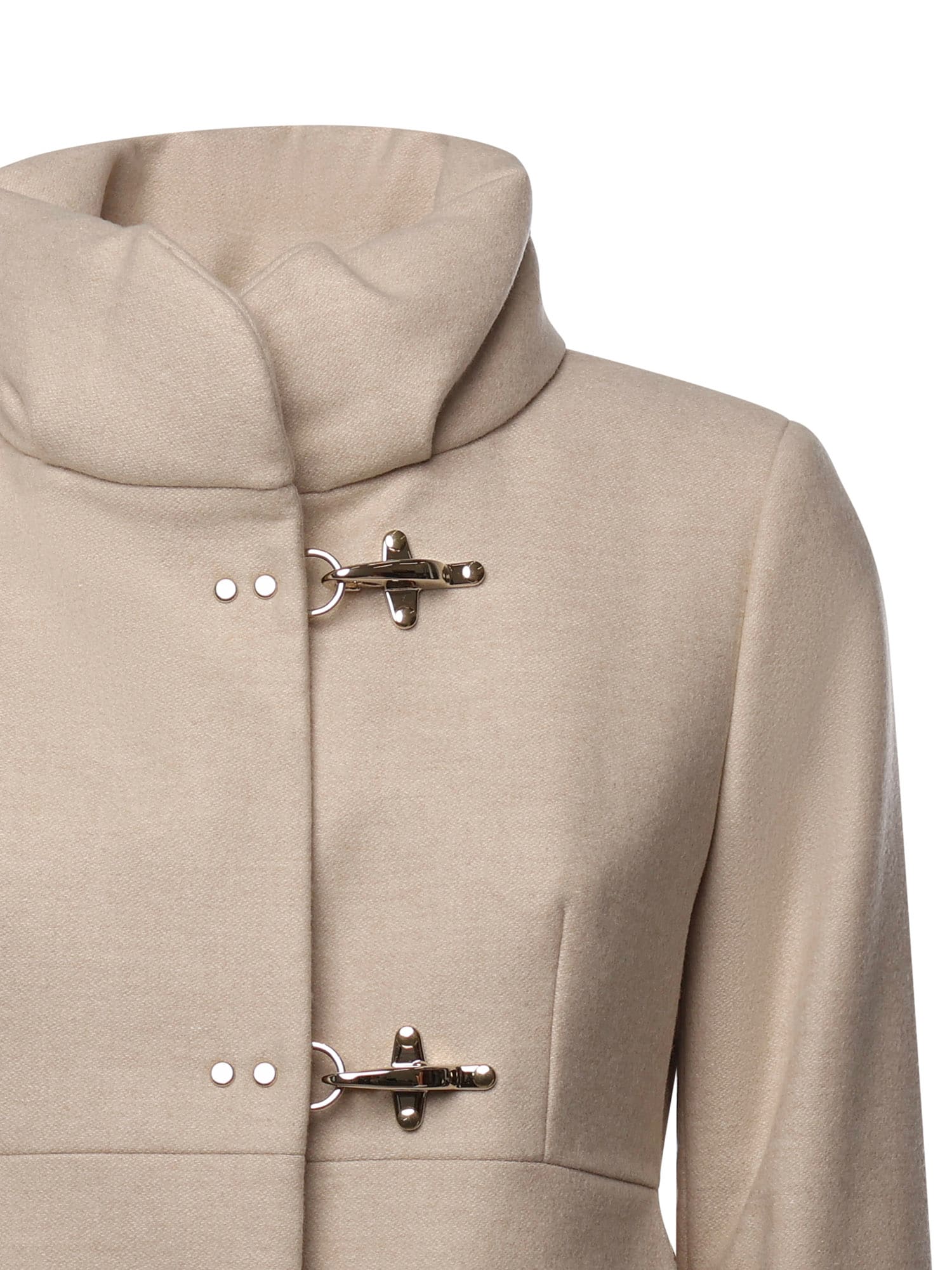 Fay Romantic Coat In Melange Wool Cloth In White