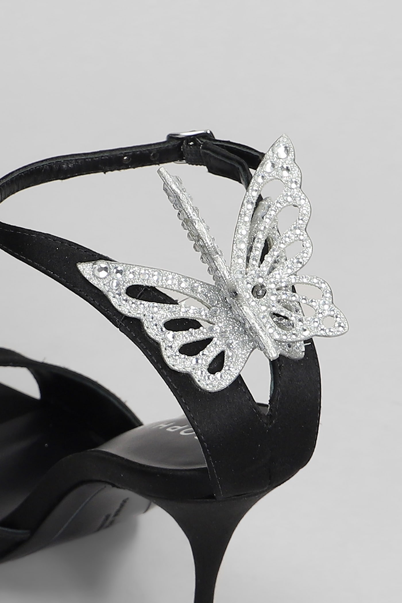 Sophia Webster Stiletto Heel Sandals With Crystal Butterfly Accent