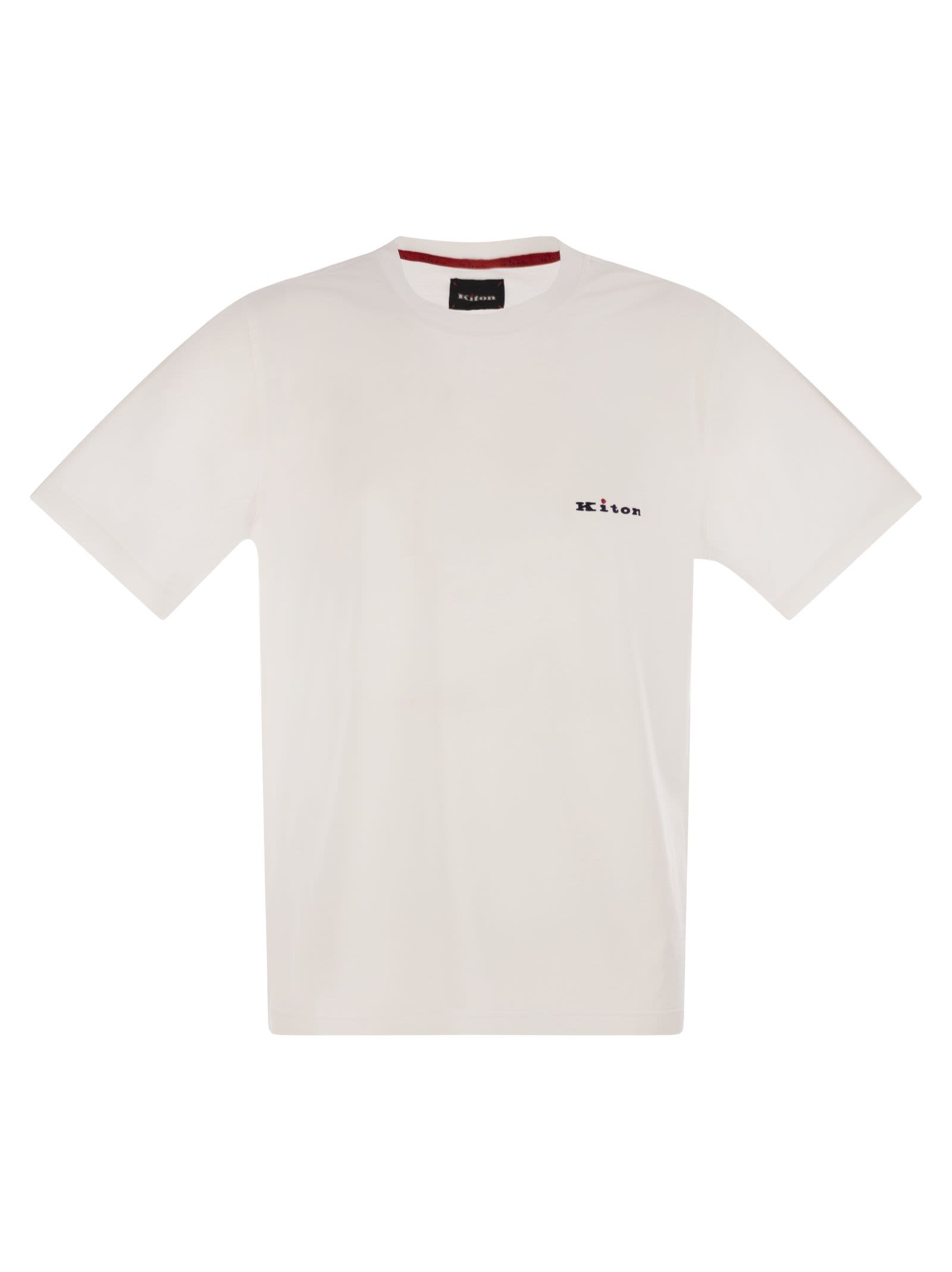 KITON COTTON T-SHIRT WITH LOGO 
