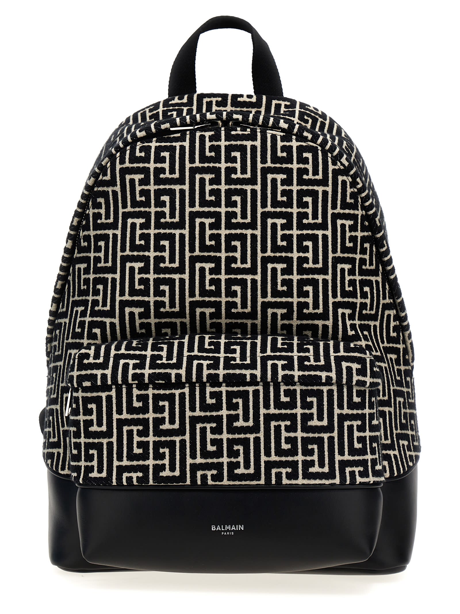 Shop Balmain Monogram Backpack In Black