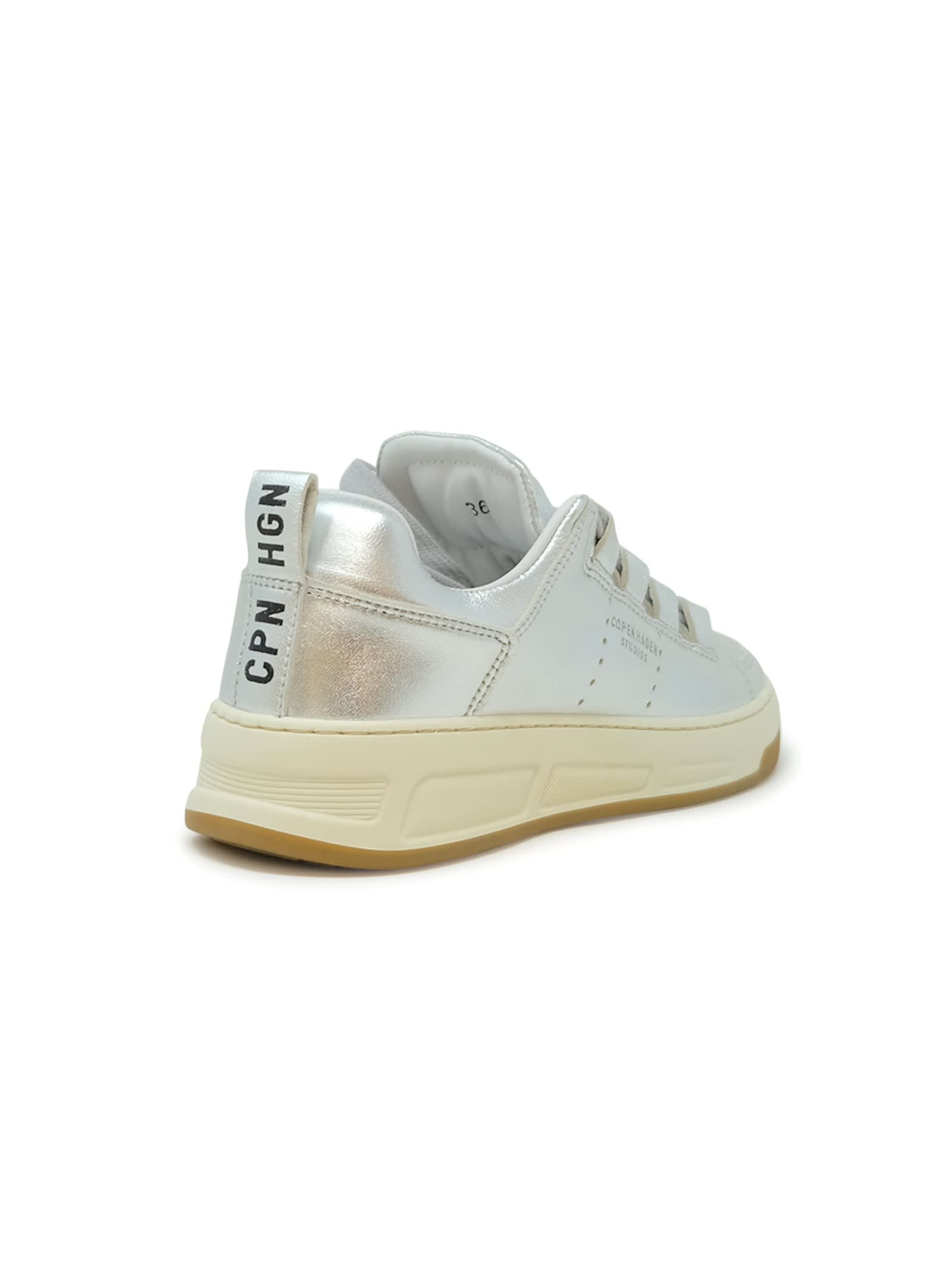 Copenhagen Silver Leather Sneakers In Silver