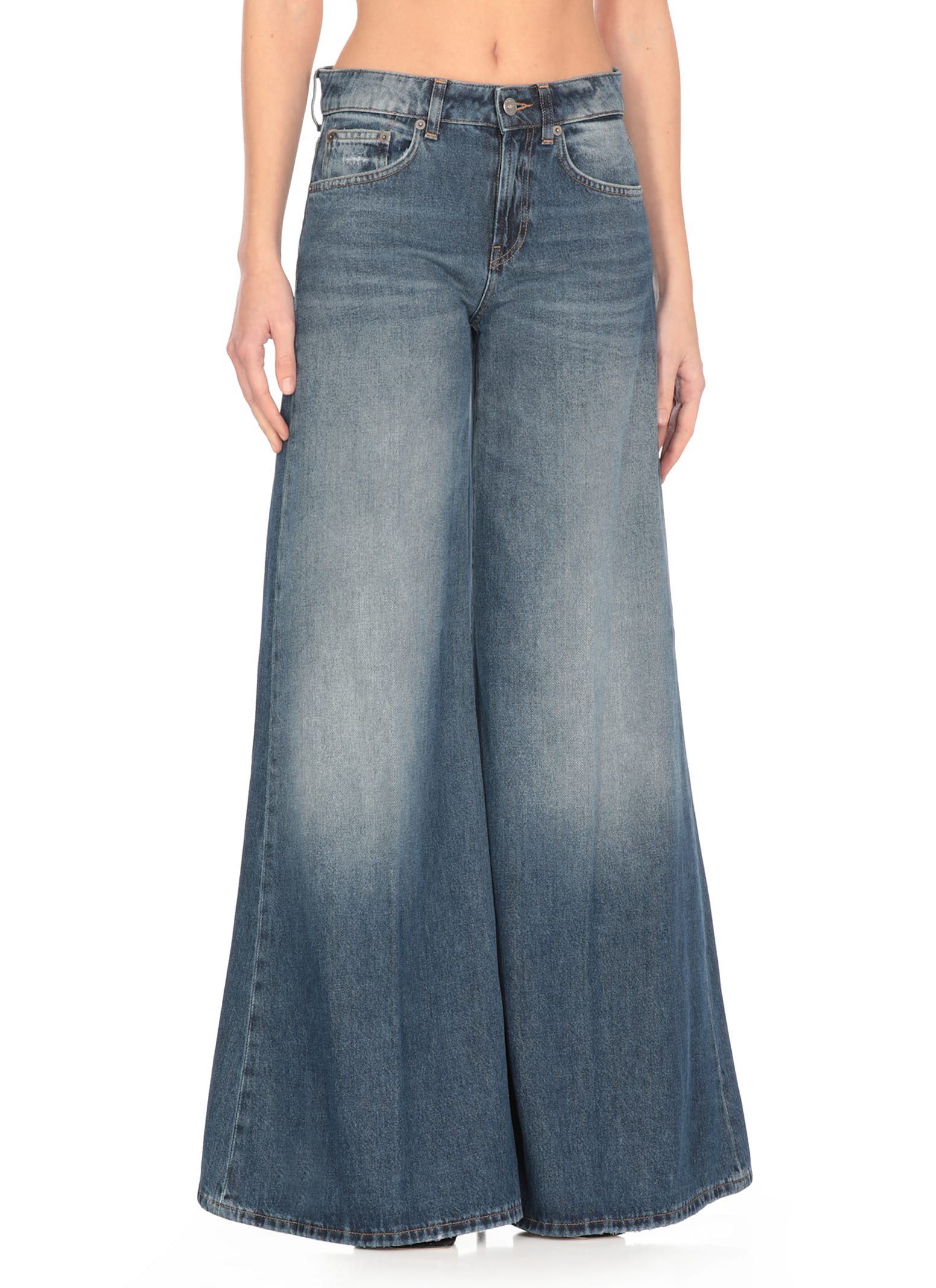 Dondup Blue Marlen Pants In Non Definito