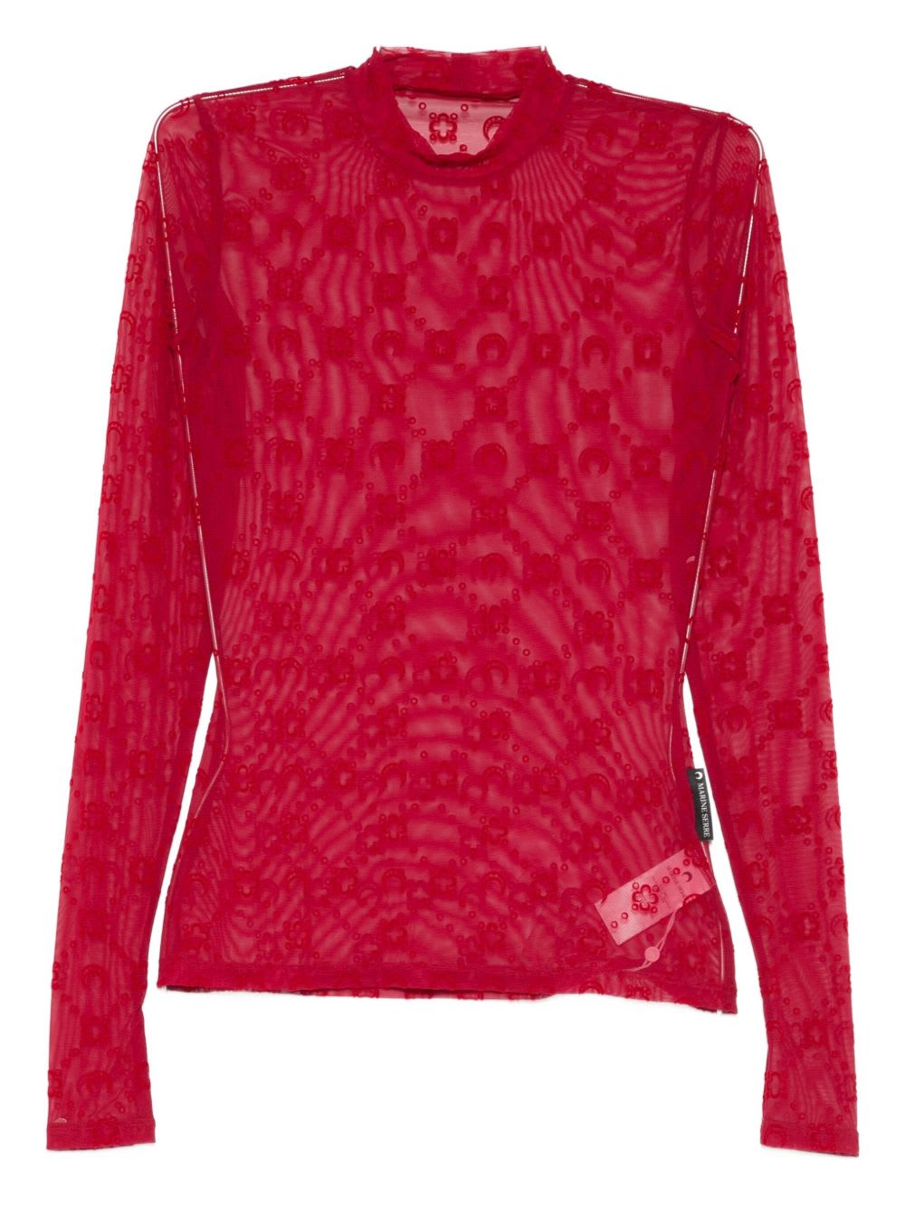 Marine Serre Monogram High-neck Top In Red