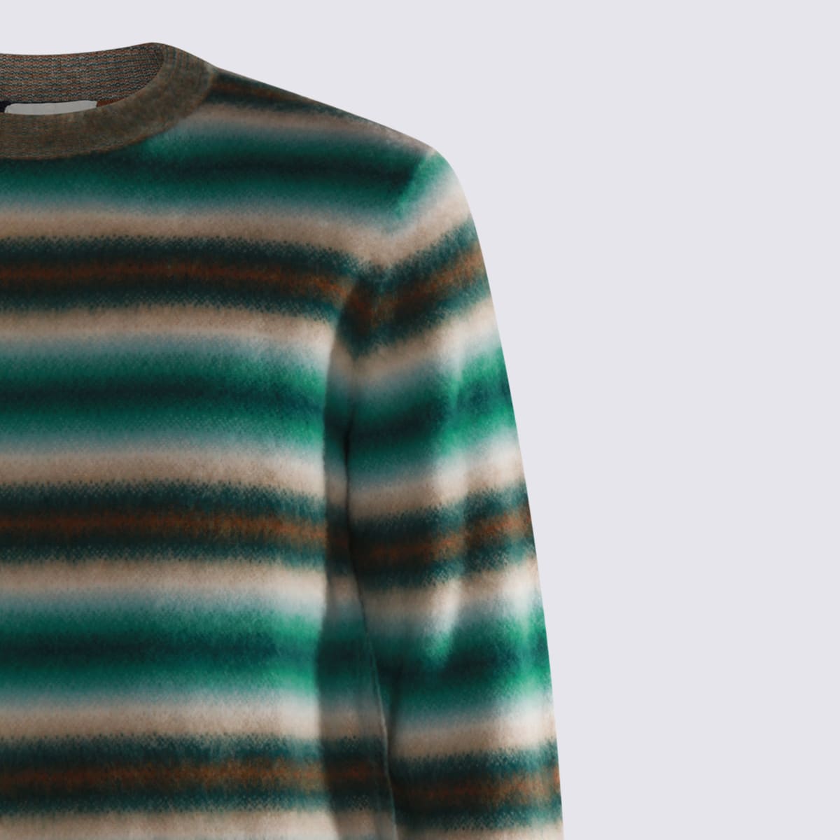 Piacenza Cashmere Multicolor Green Wool Knitwear In Green