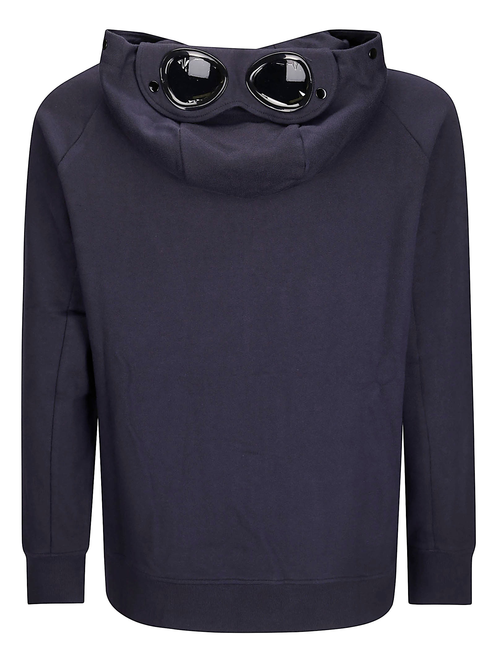 C.p. Company Sweatshirts Hooded Open In Diagonal Raised Fleece In Blue