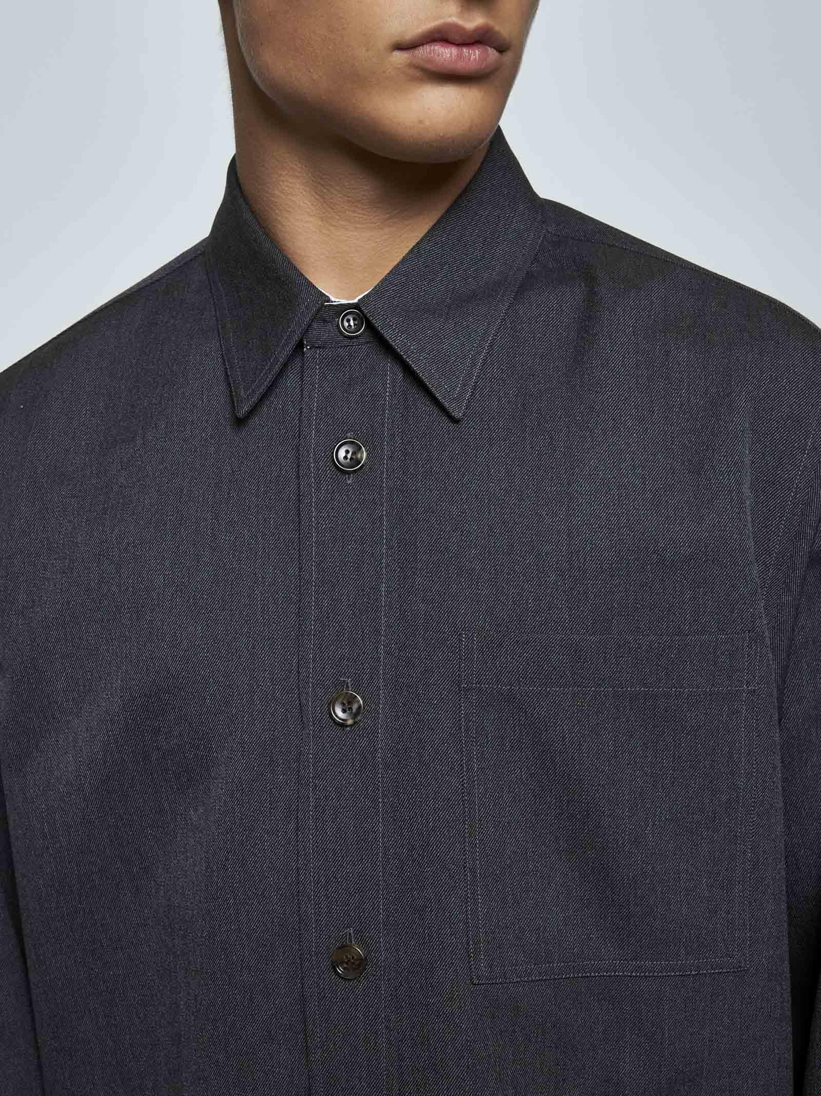 Shop Gucci Wool Shirt In Grey