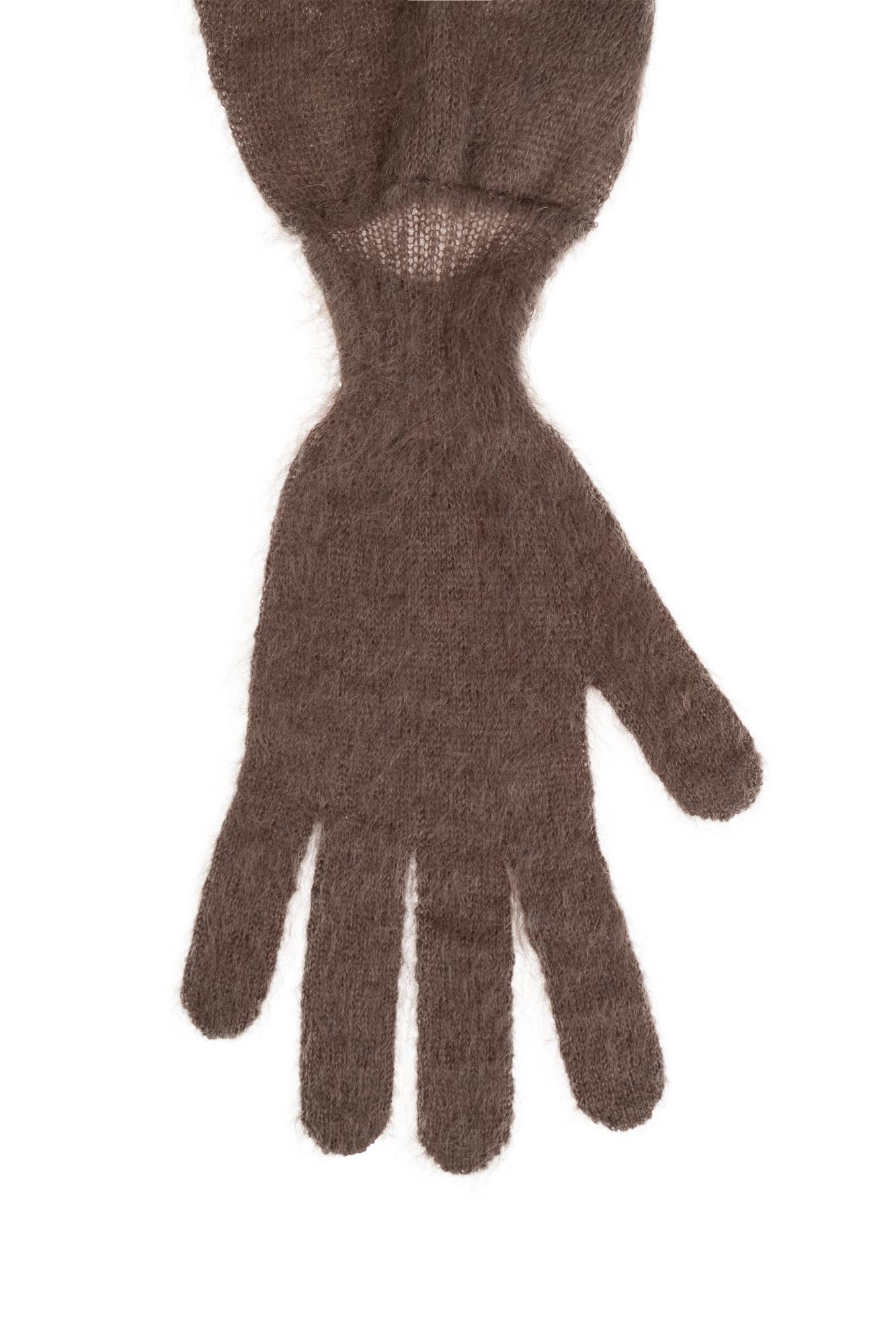 Shop Moschino Scarf With Gloves In Marrone