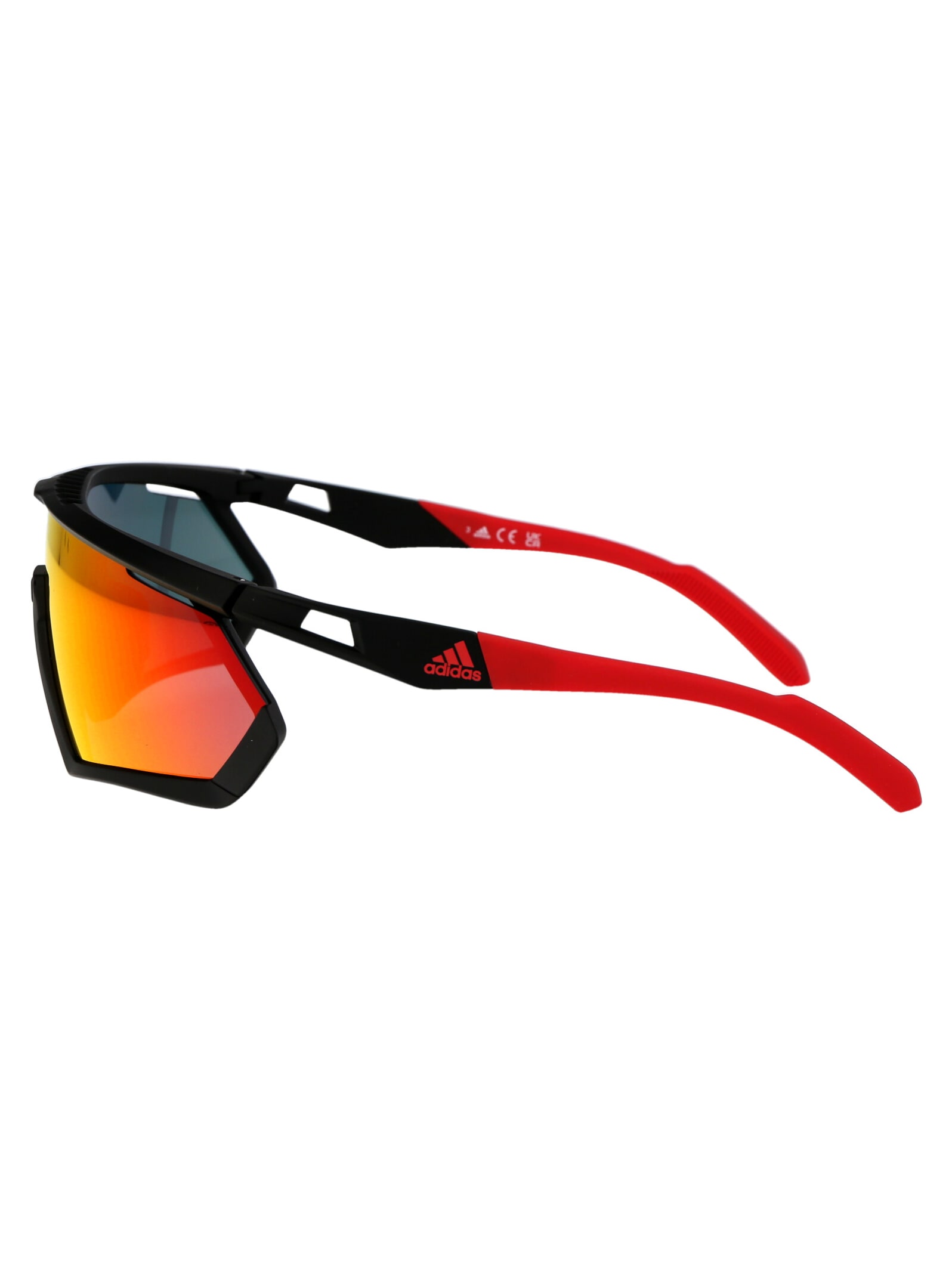 Shop Adidas Originals Sp0054 Sunglasses In 02u Nero Opaco/bordeaux Specchiato