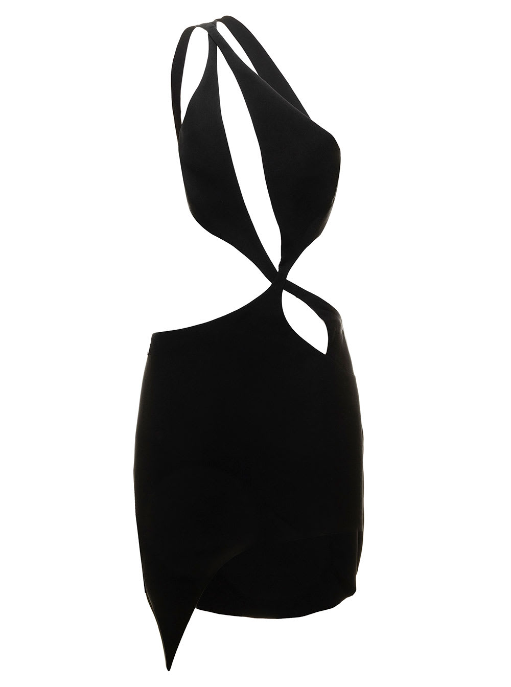 Monot Asymmetrical Mini Dress With Cutouts Crepe