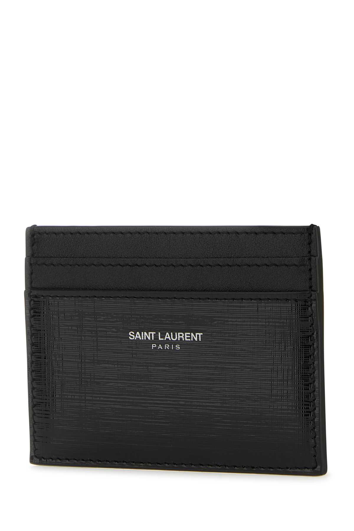 Shop Saint Laurent Black Leather Card Holder In Neronero