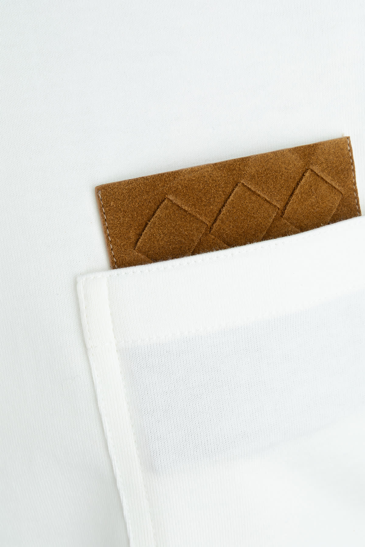 Bottega Veneta Pocket Detail Crew Neck Short Sleeve Top In White