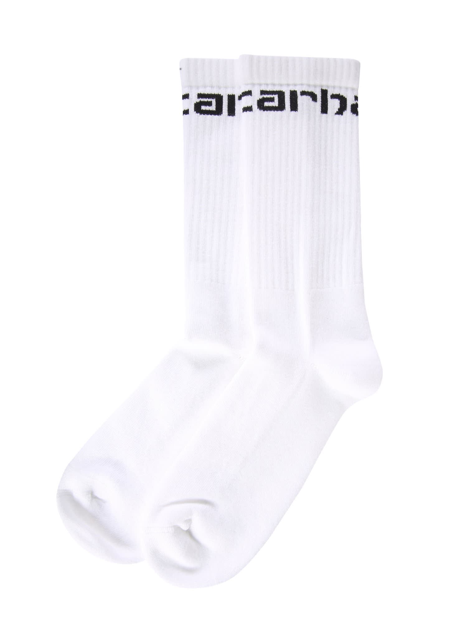 Shop Carhartt Socks With Logo Embroidered In White