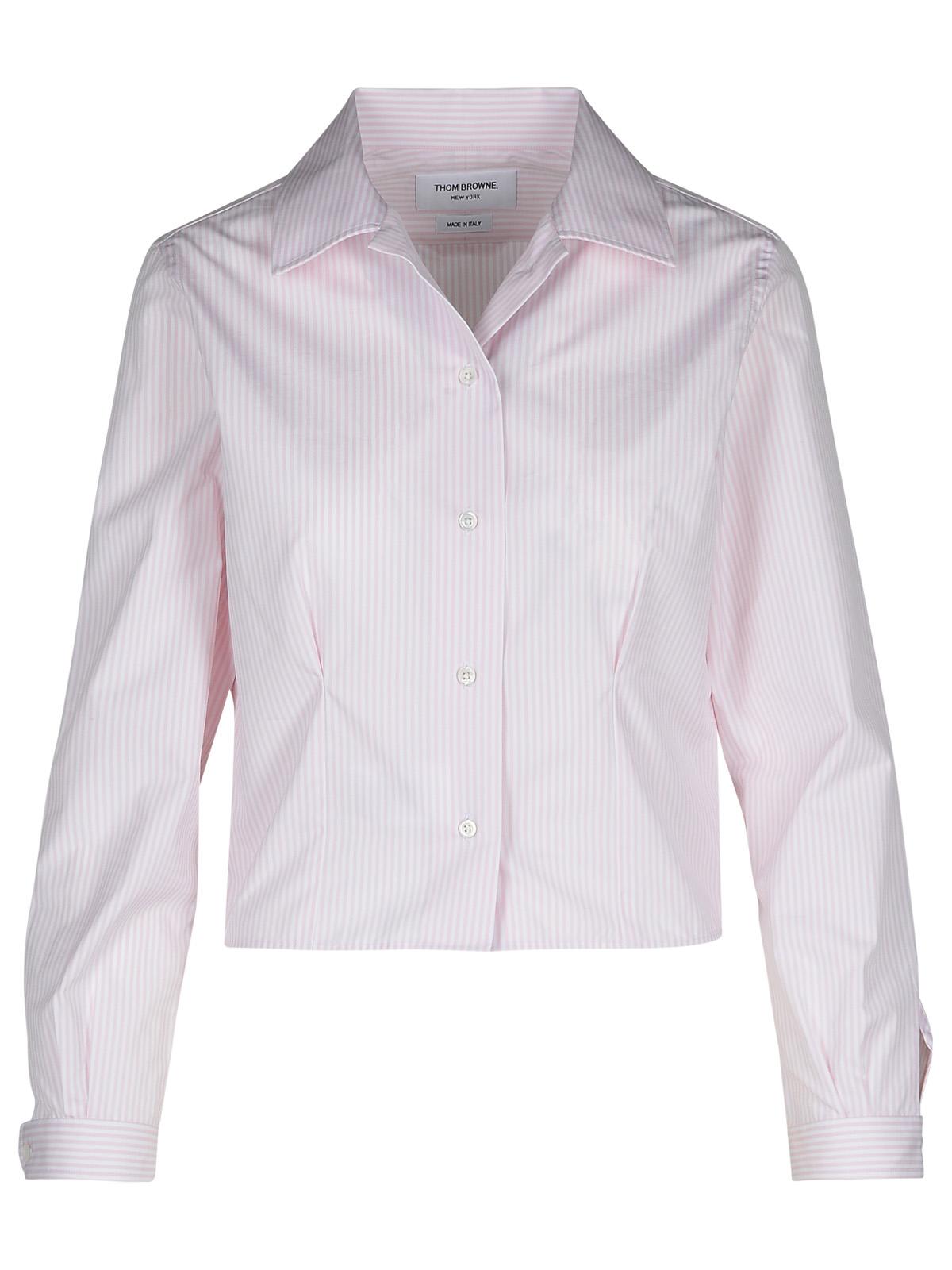 Shop Thom Browne Pink Cotton Shirt