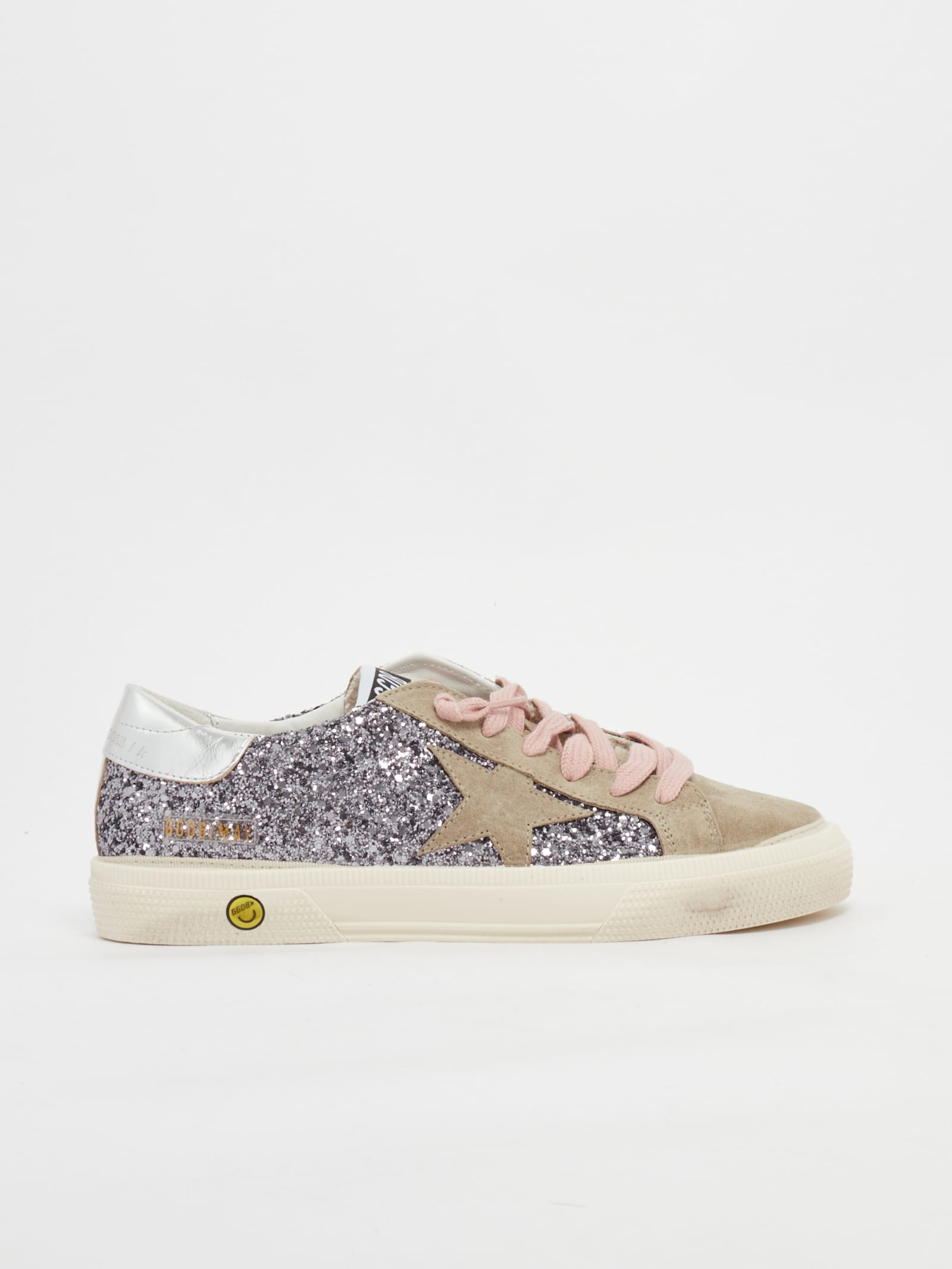 Golden Goose Kids' May Glitter Trainer In Gold