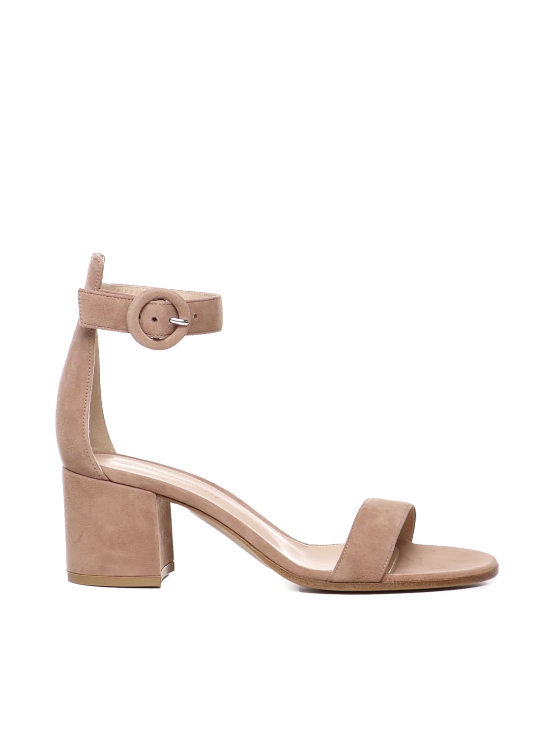 Shop Gianvito Rossi Versilia 60 Sandals In Suede In Praline