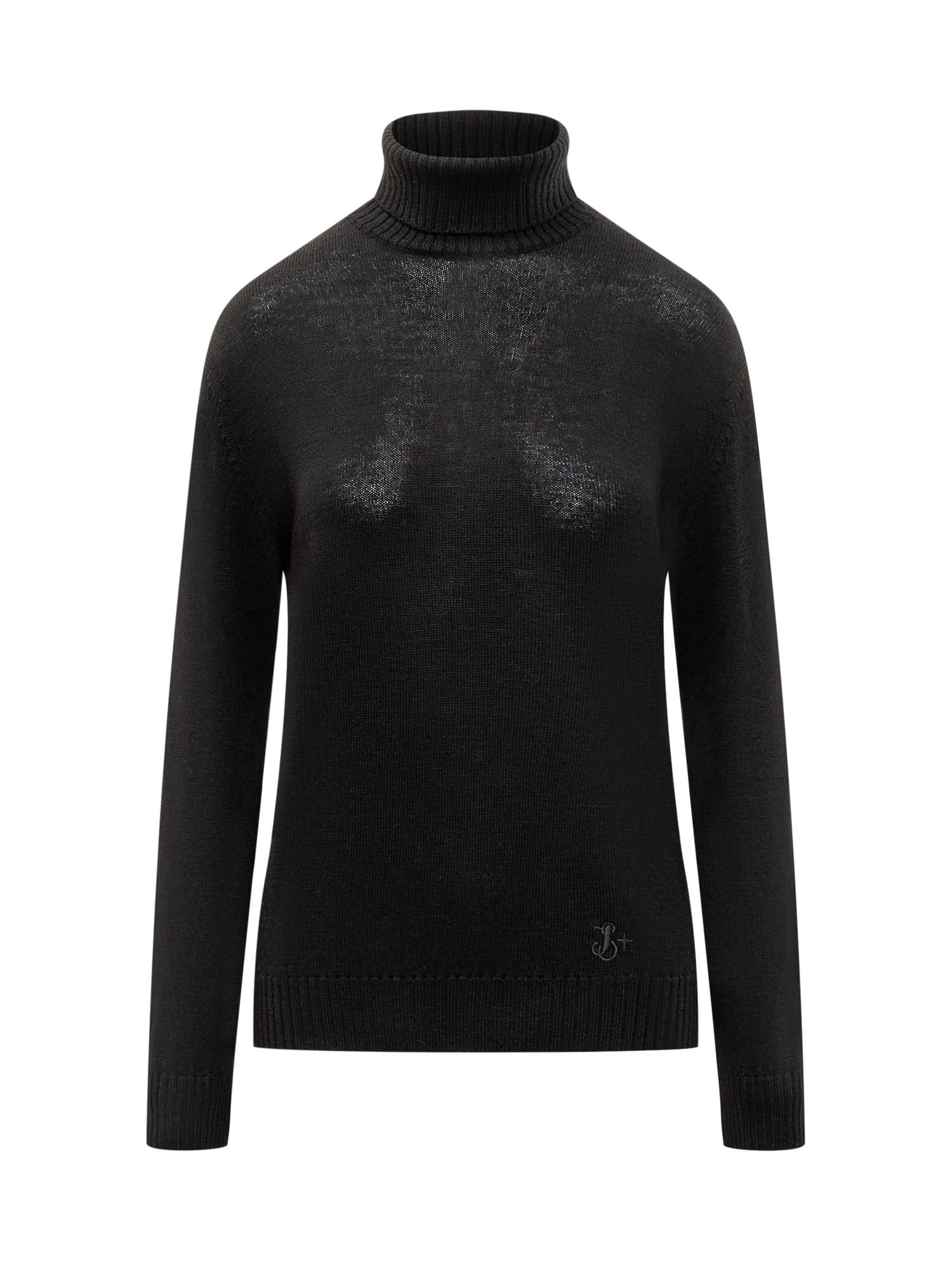 Shop Jil Sander Wool Sweater With Logo In Black