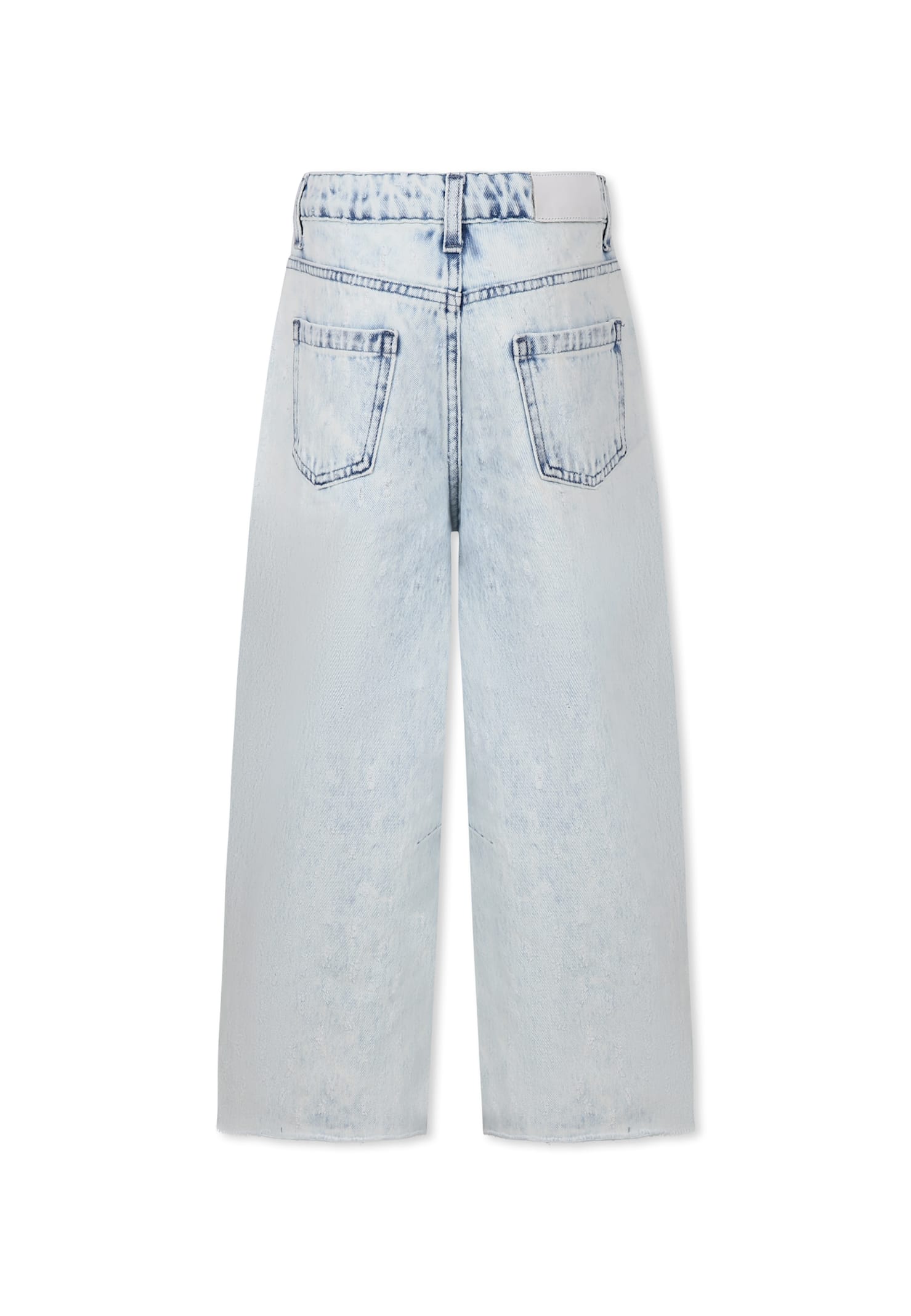 Msgm Denim Jeans For Girl With Logo In Denim
