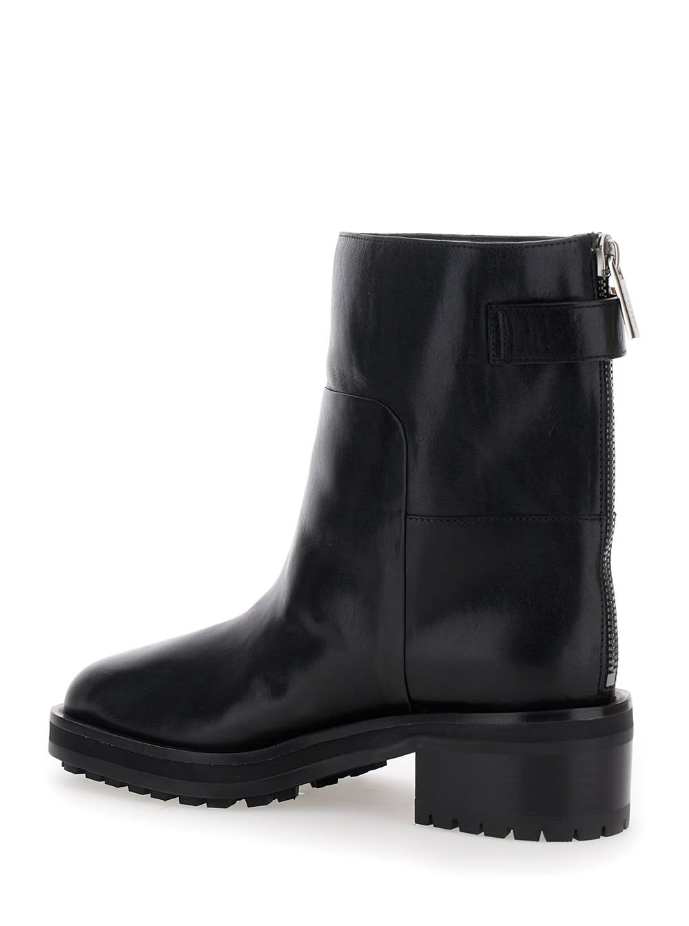 Shop Jimmy Choo Brooklyn Black Ankle Boots With Buckle In Smooth Leather Woman