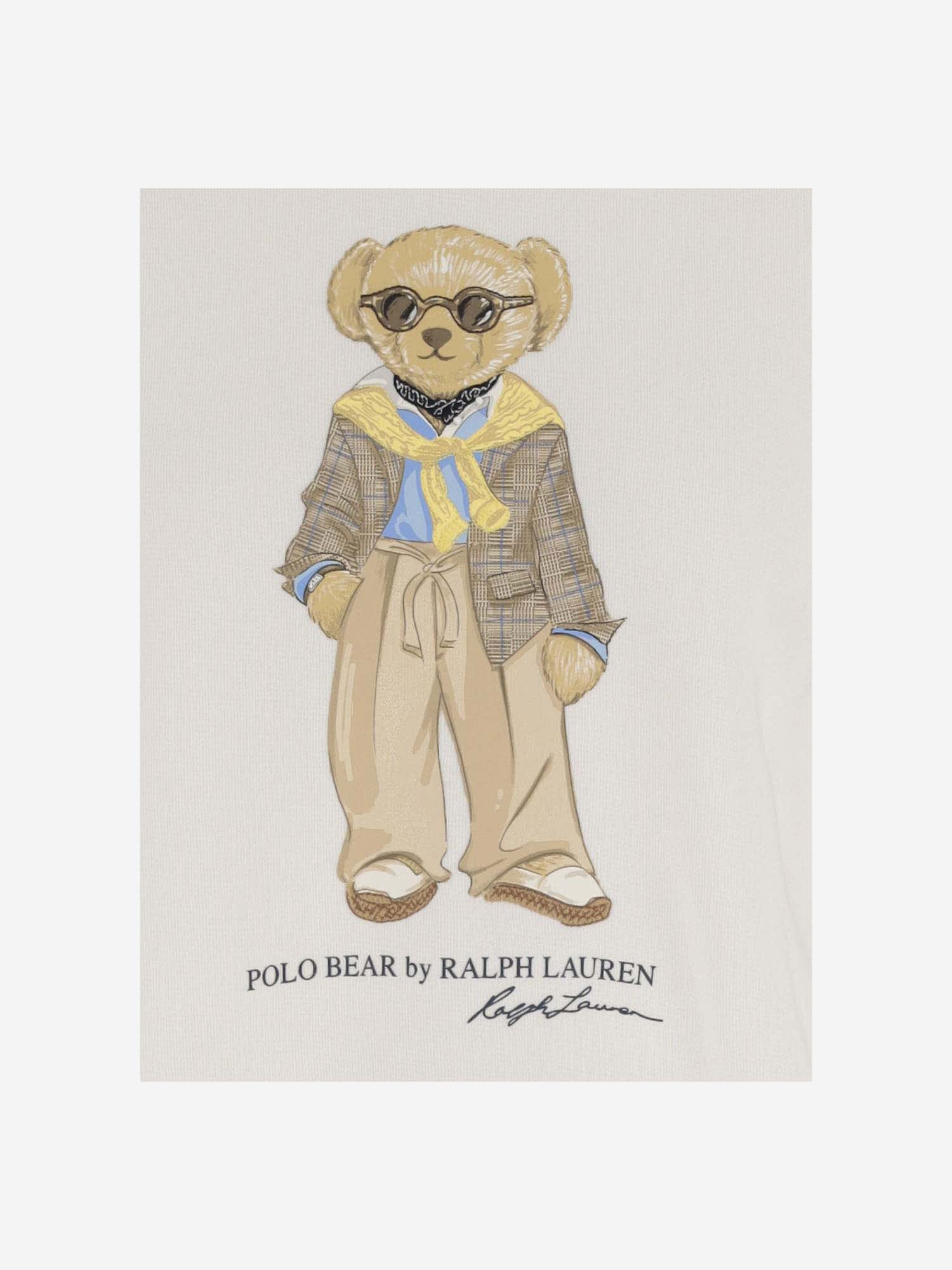 Shop Polo Ralph Lauren Cotton Blend Polo Bear Sweatshirt In Giallo