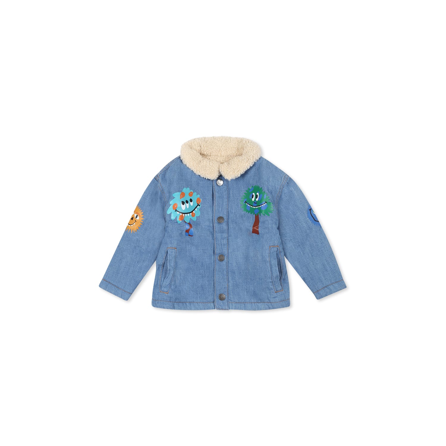 Stella Mccartney Denim Jacket For Baby Boy With Monster