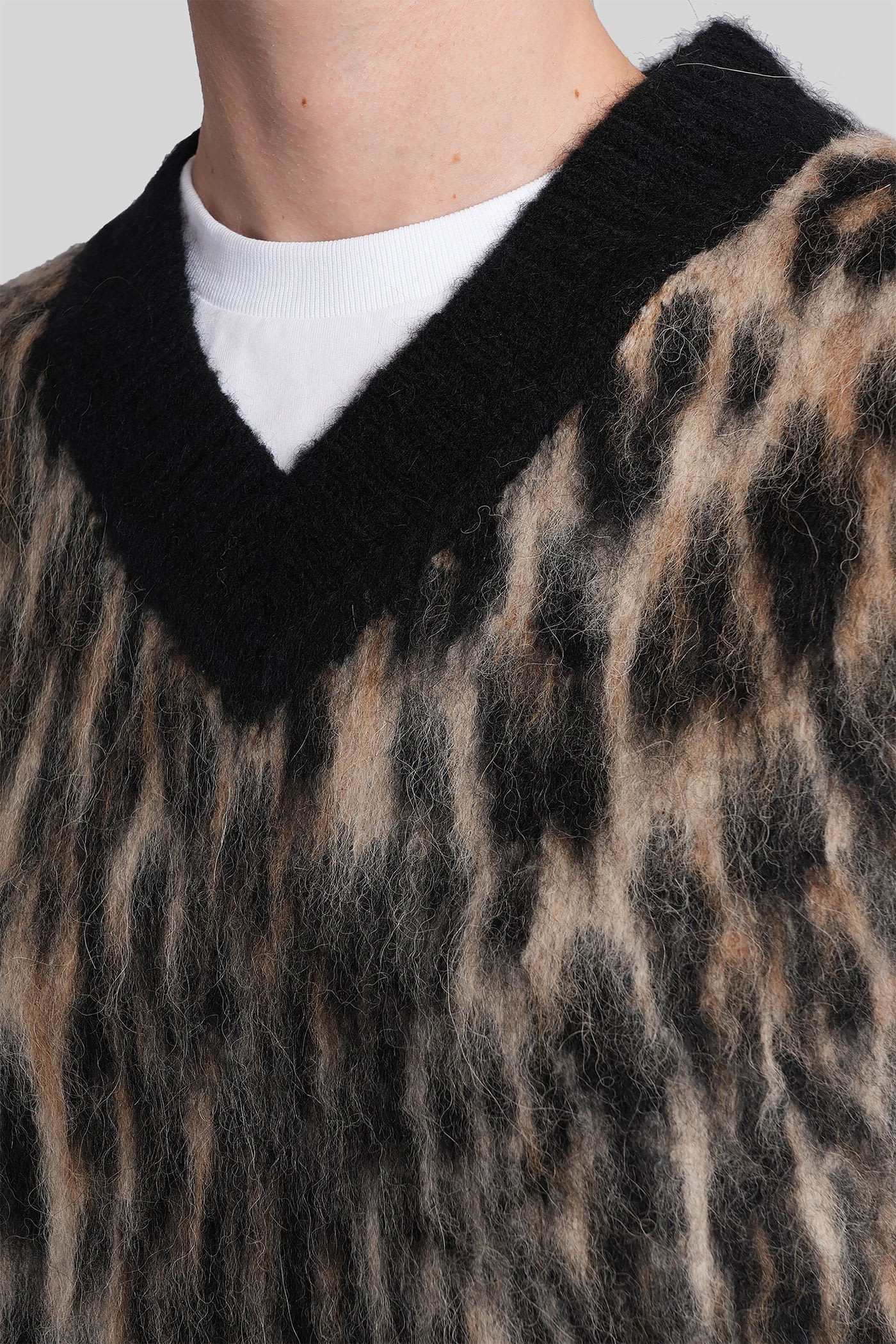 Ganni Vest In Animalier Wool In Animal Print