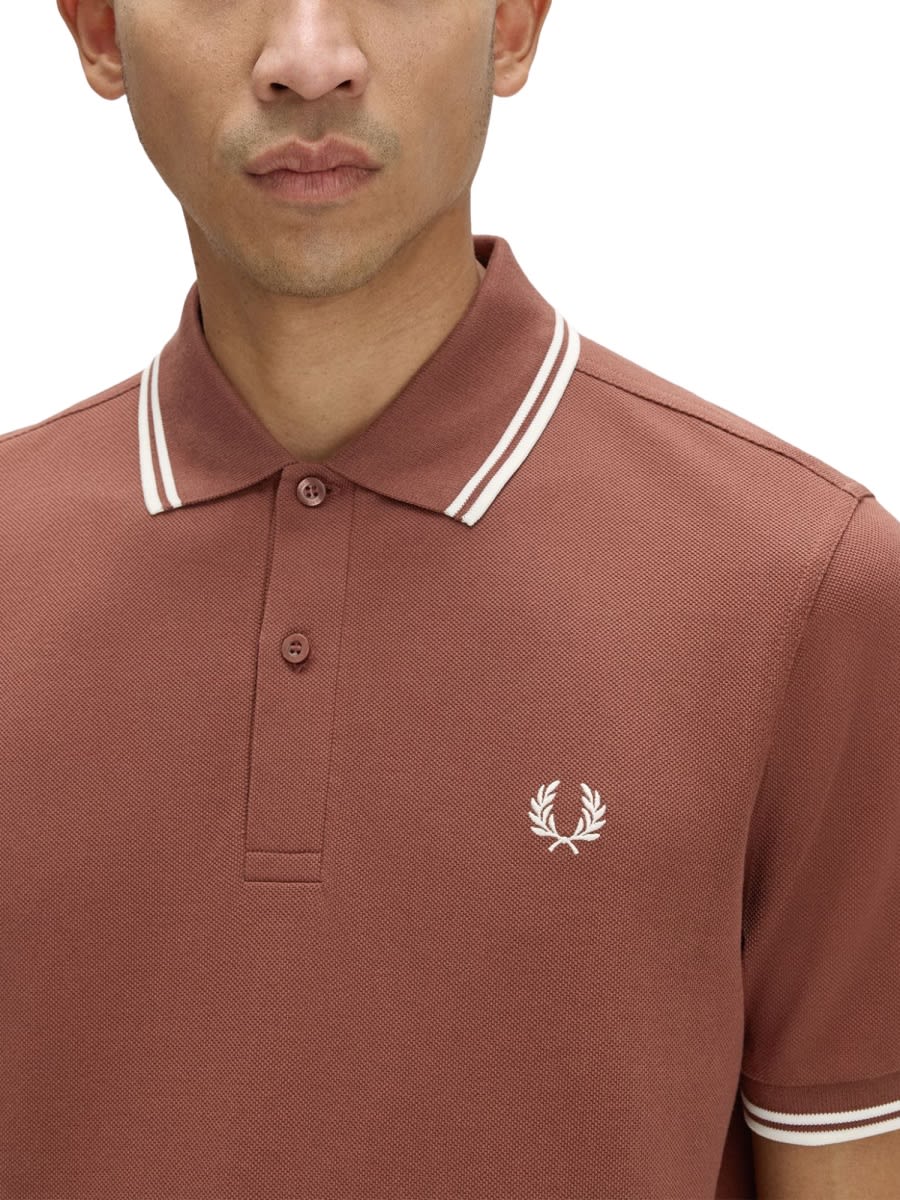 Fred Perry Burberry Check Trim Sweater In Brown
