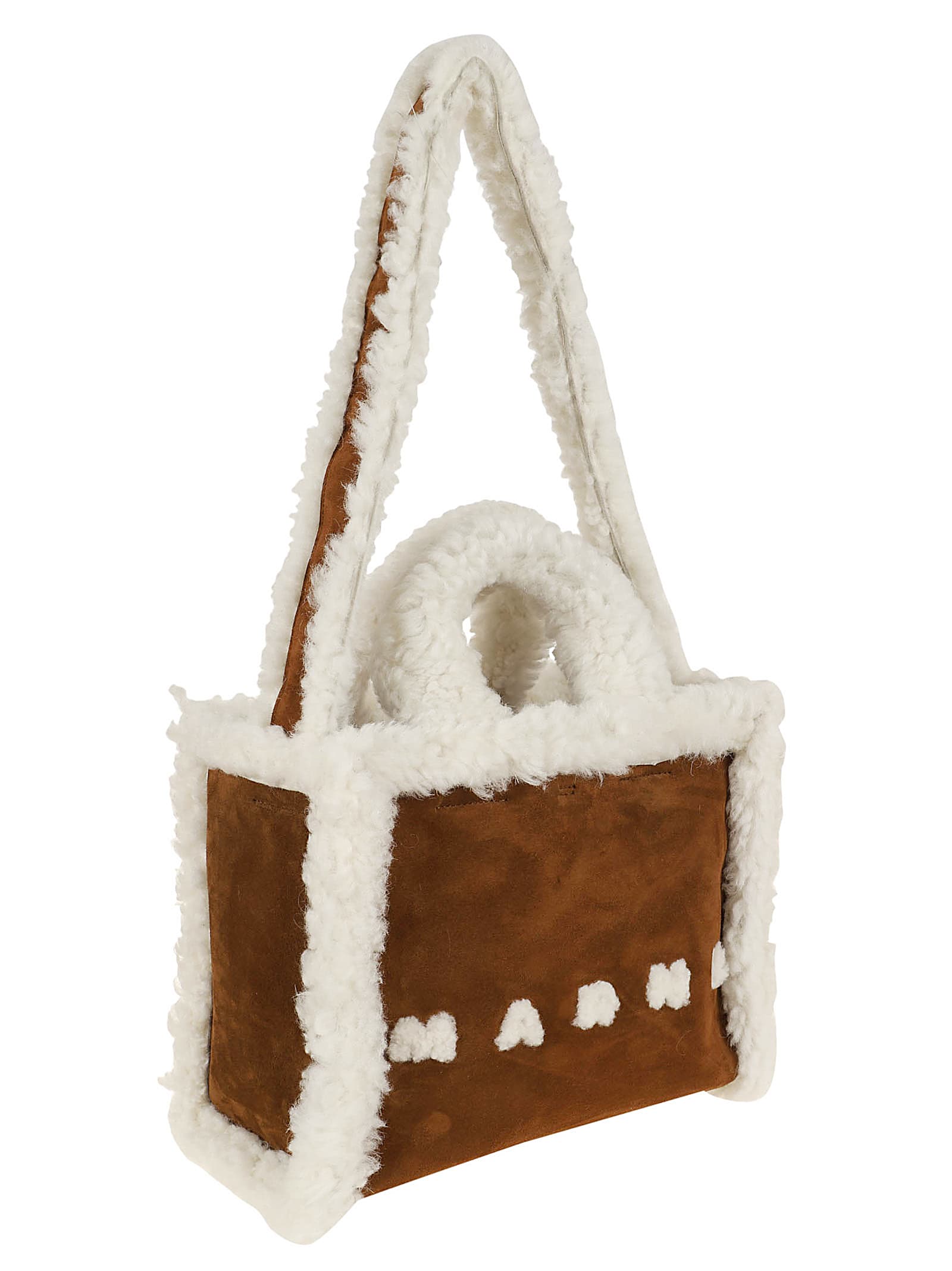 Shop Marni Basket Small In Cinnamon Soft Beige