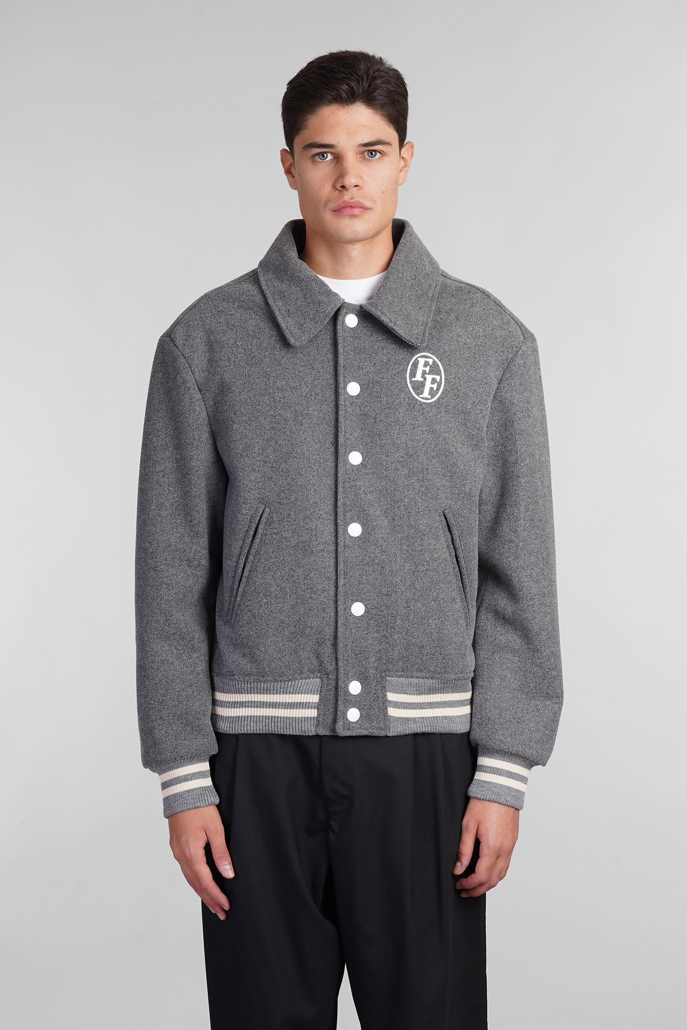 Casual Jacket In Grey Polyester