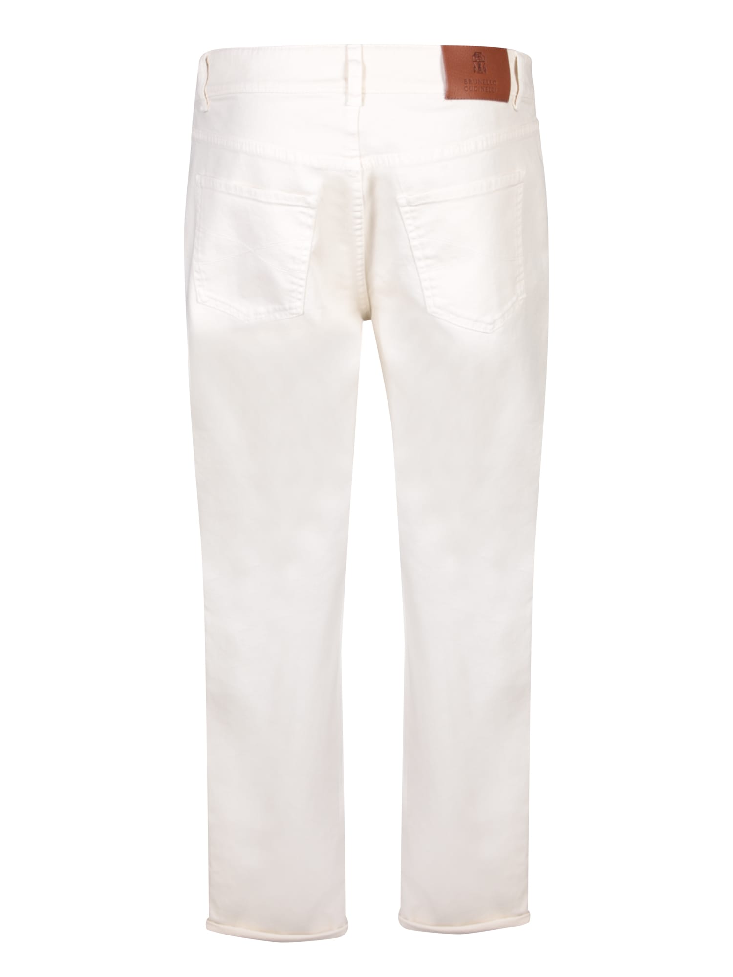 Brunello Cucinelli Five Pockets Cream Trousers In White