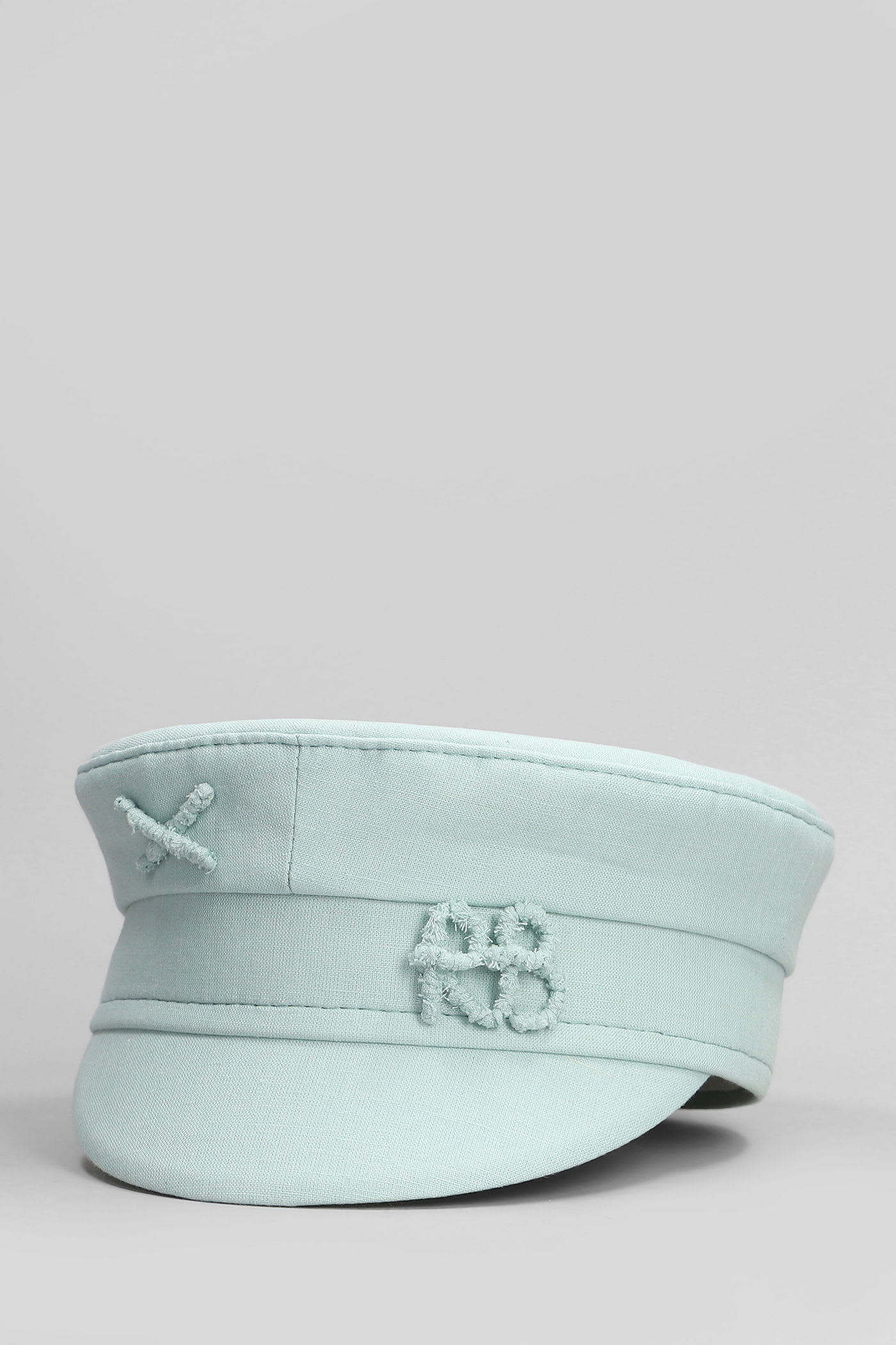 Ruslan Baginskiy Baker Boy Hats In Green Linen In Gray
