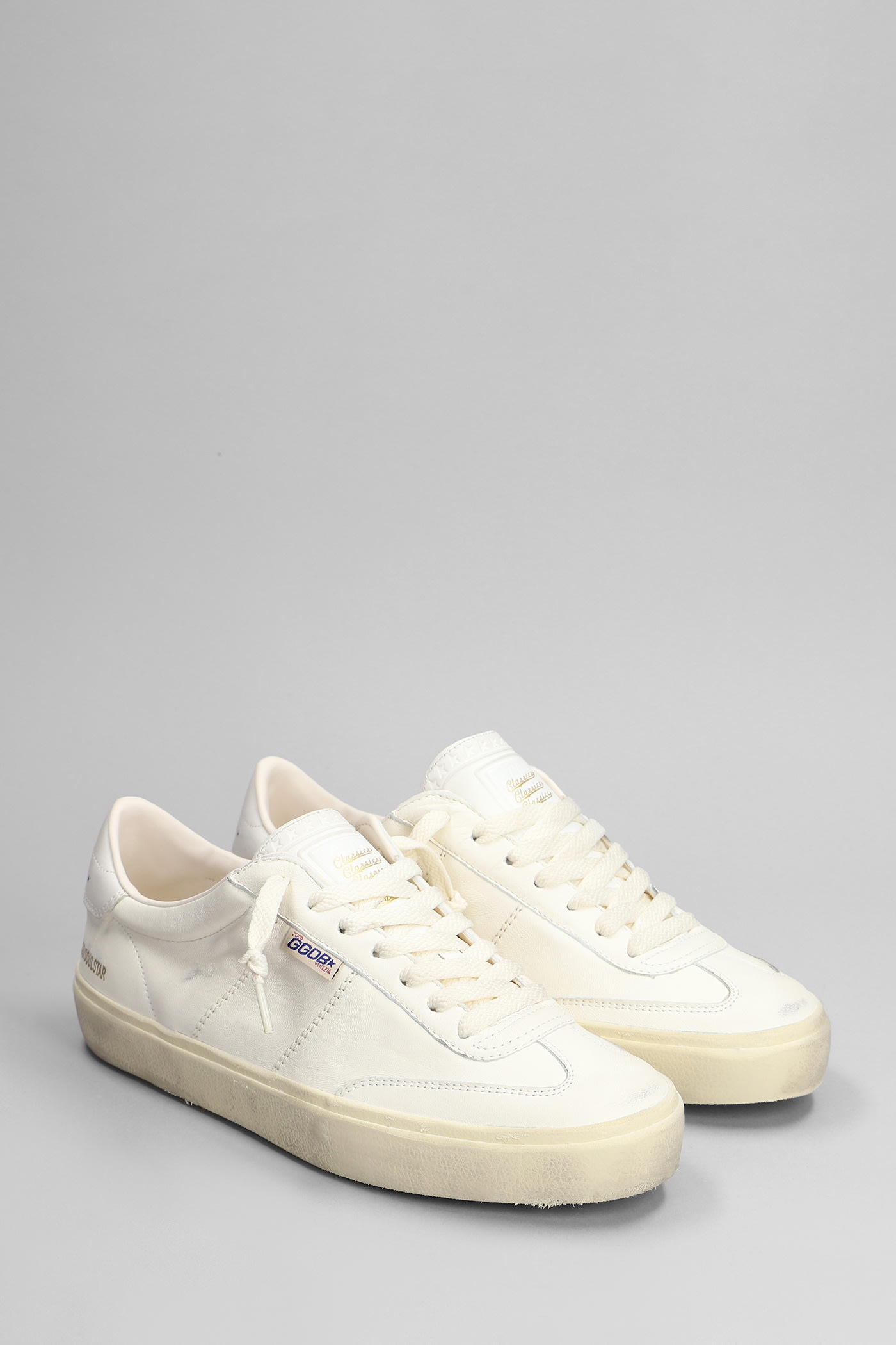 Shop Golden Goose Soul-star Sneakers In White Leather