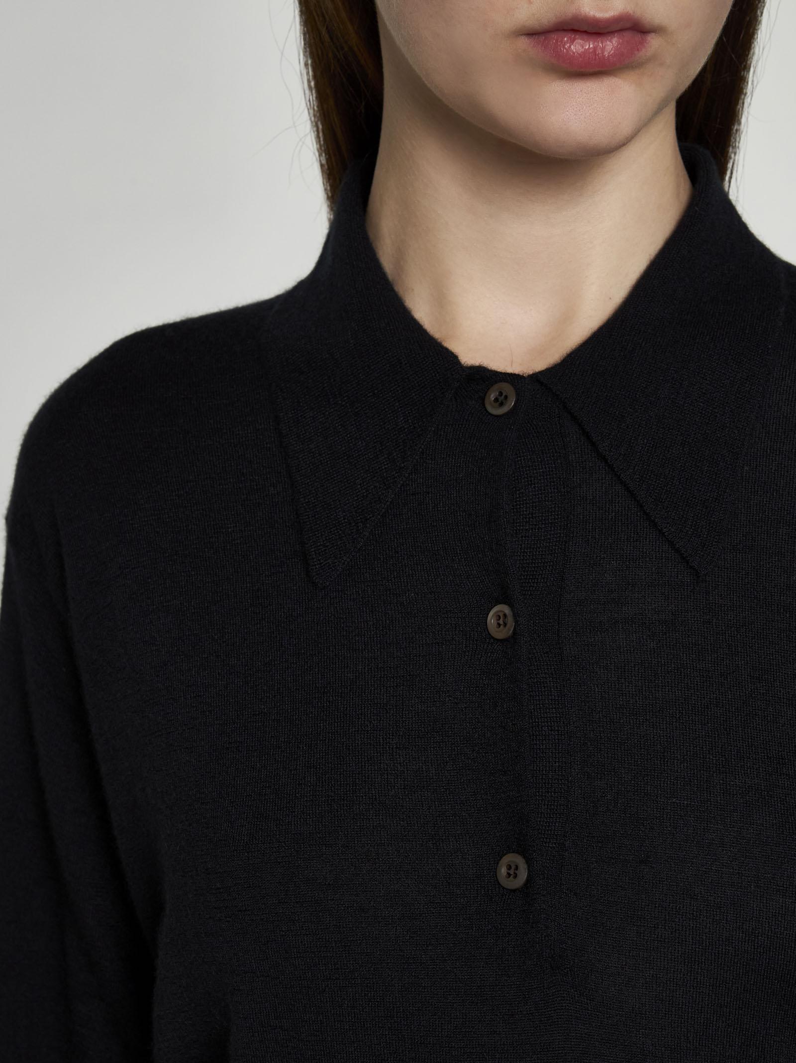 Shop Prada Cashmere Polo Shirt In Black