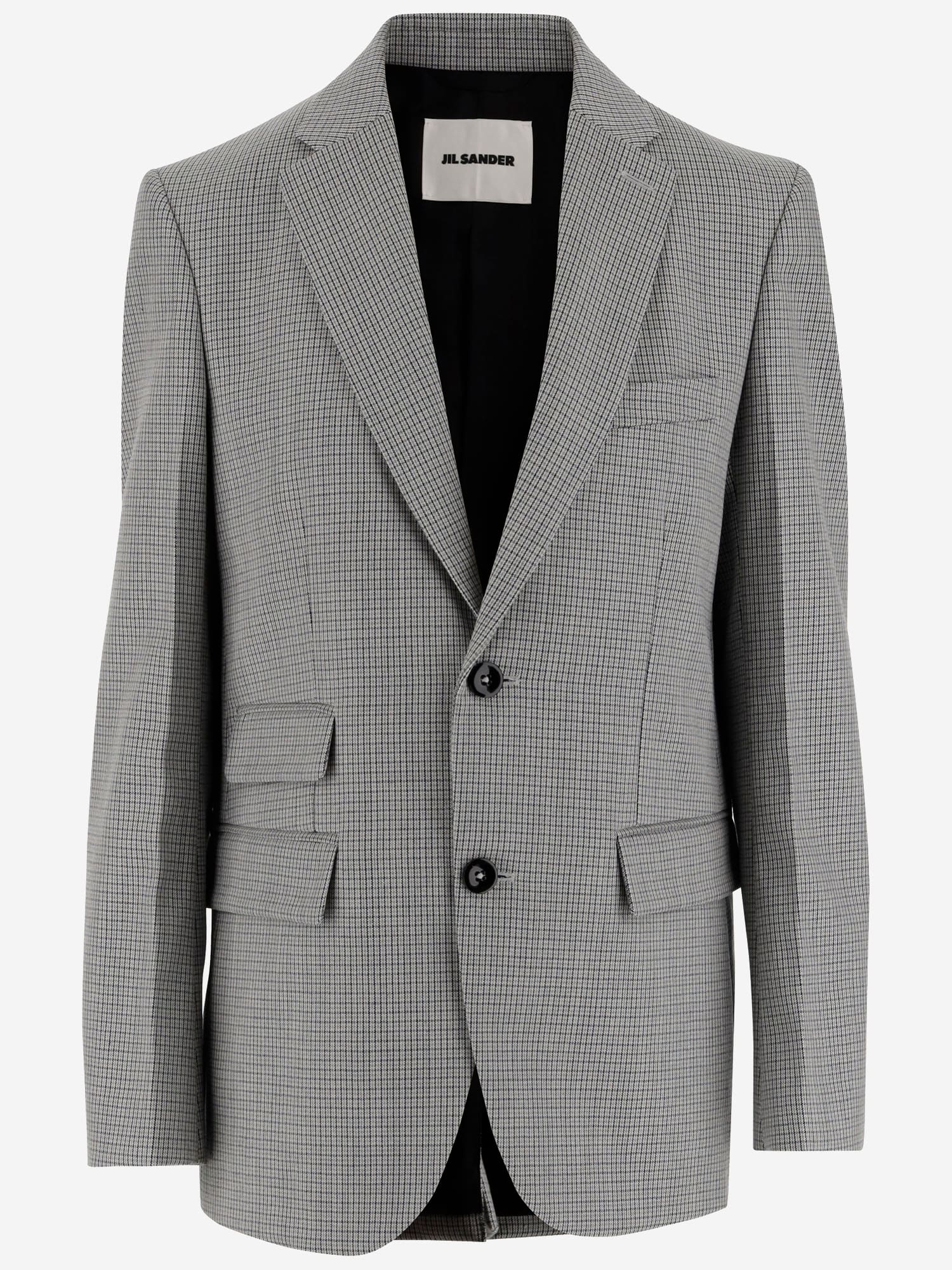 Shop Jil Sander Single-breasted Wool Jacket In Grey