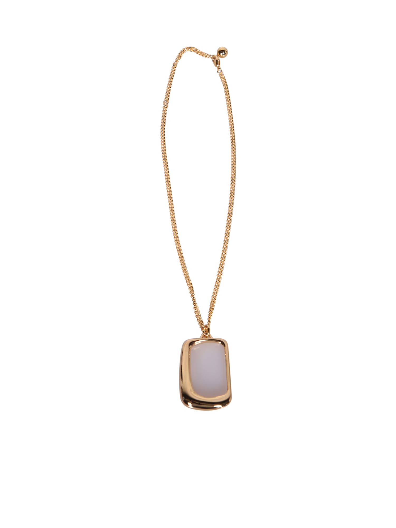 Shop Jacquemus Le Collier Ovalo Gold Necklace In Metallic