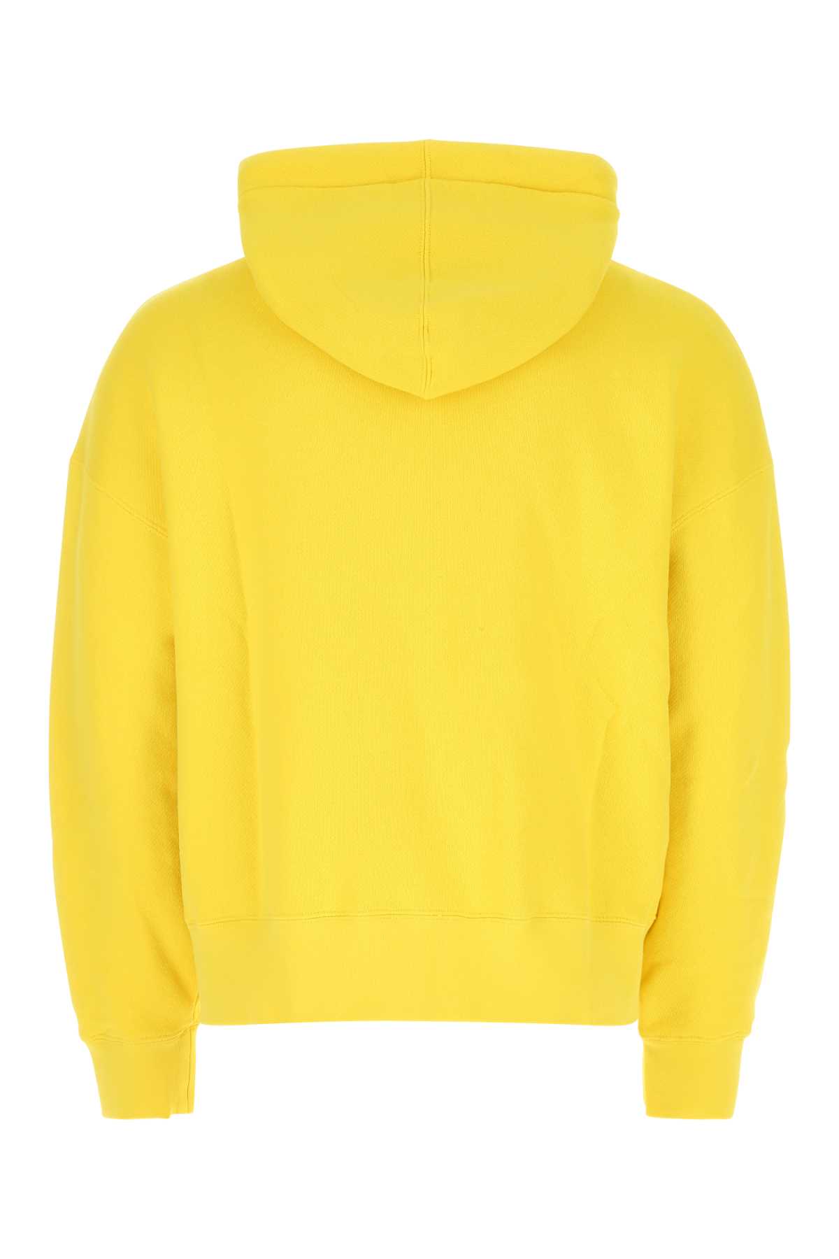 Shop Palm Angels Yellow Cotton Oversize Sweatshirt In Multicolor