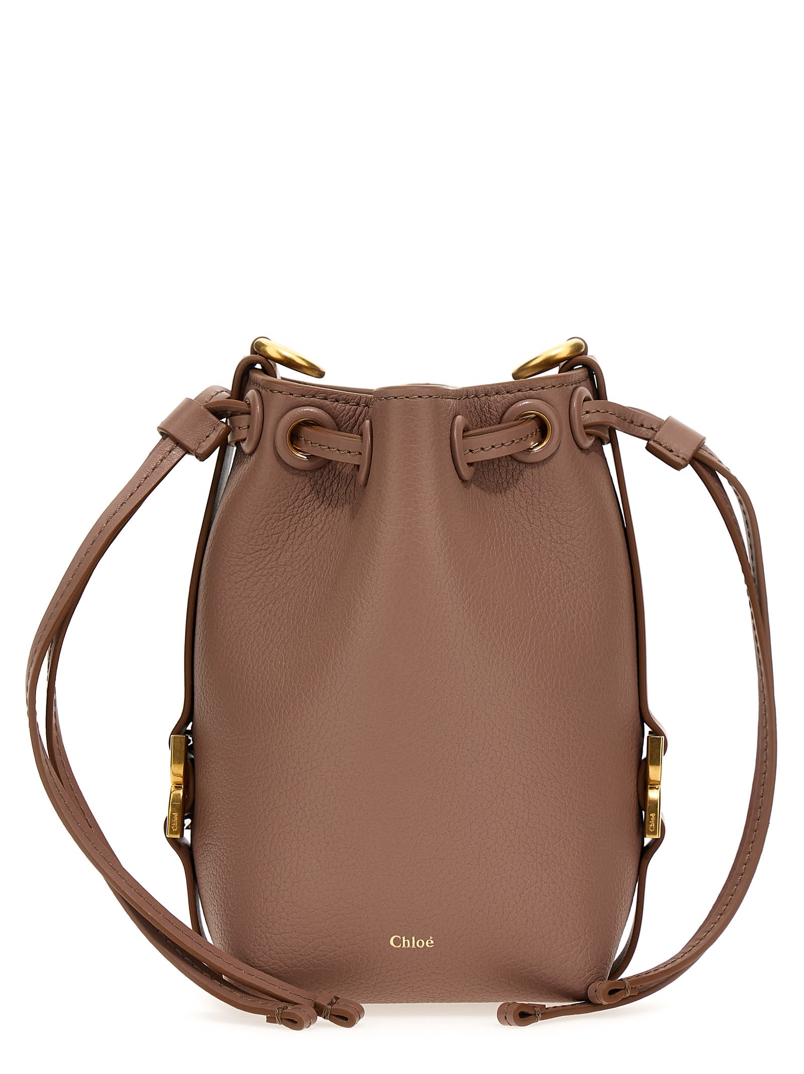 CHLOÉ: Marcie bag in grained leather - Hazel