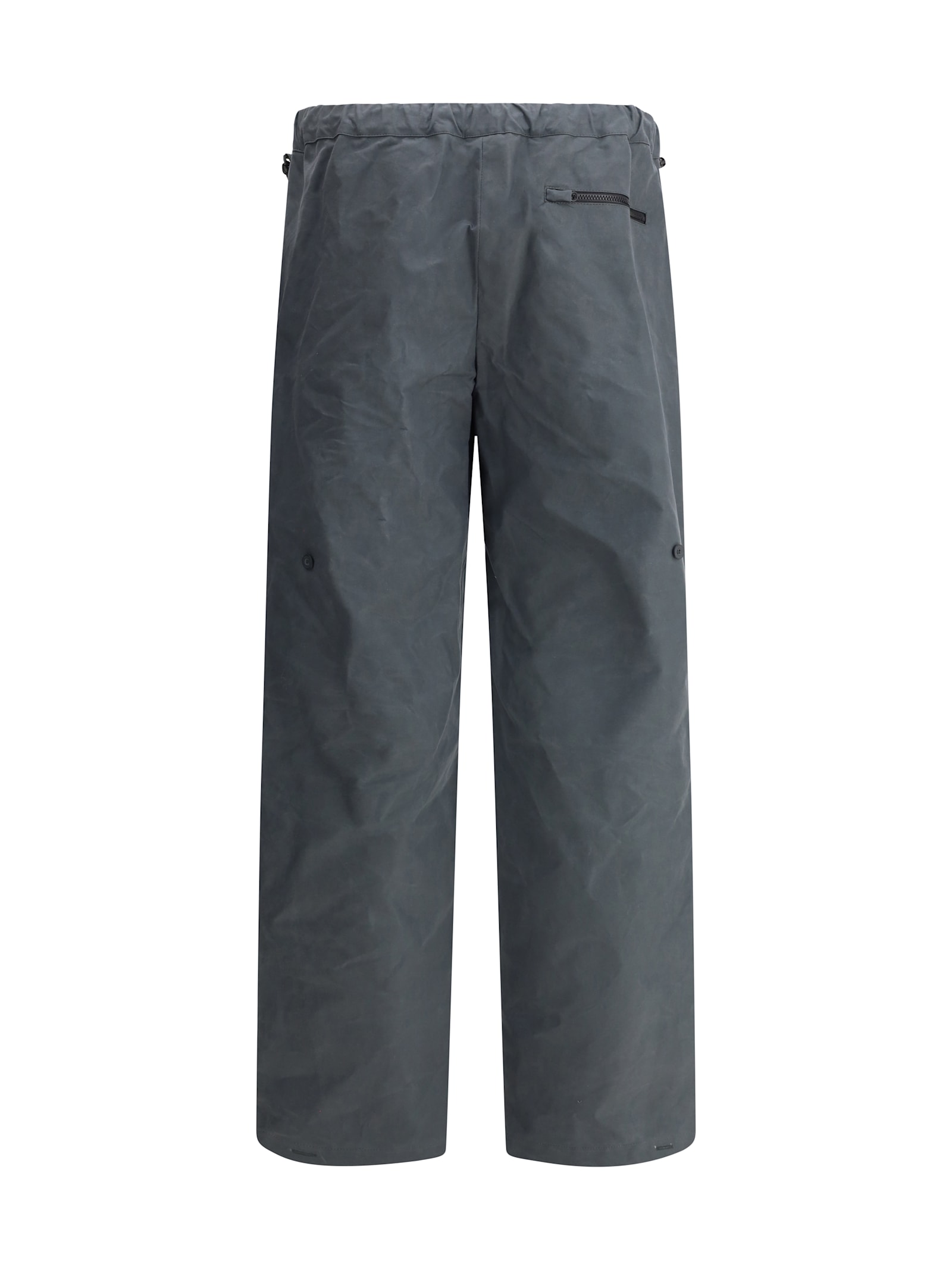 Gr10k Adjustable Wide-leg Zipper Trousers Drawstring In Charcoal
