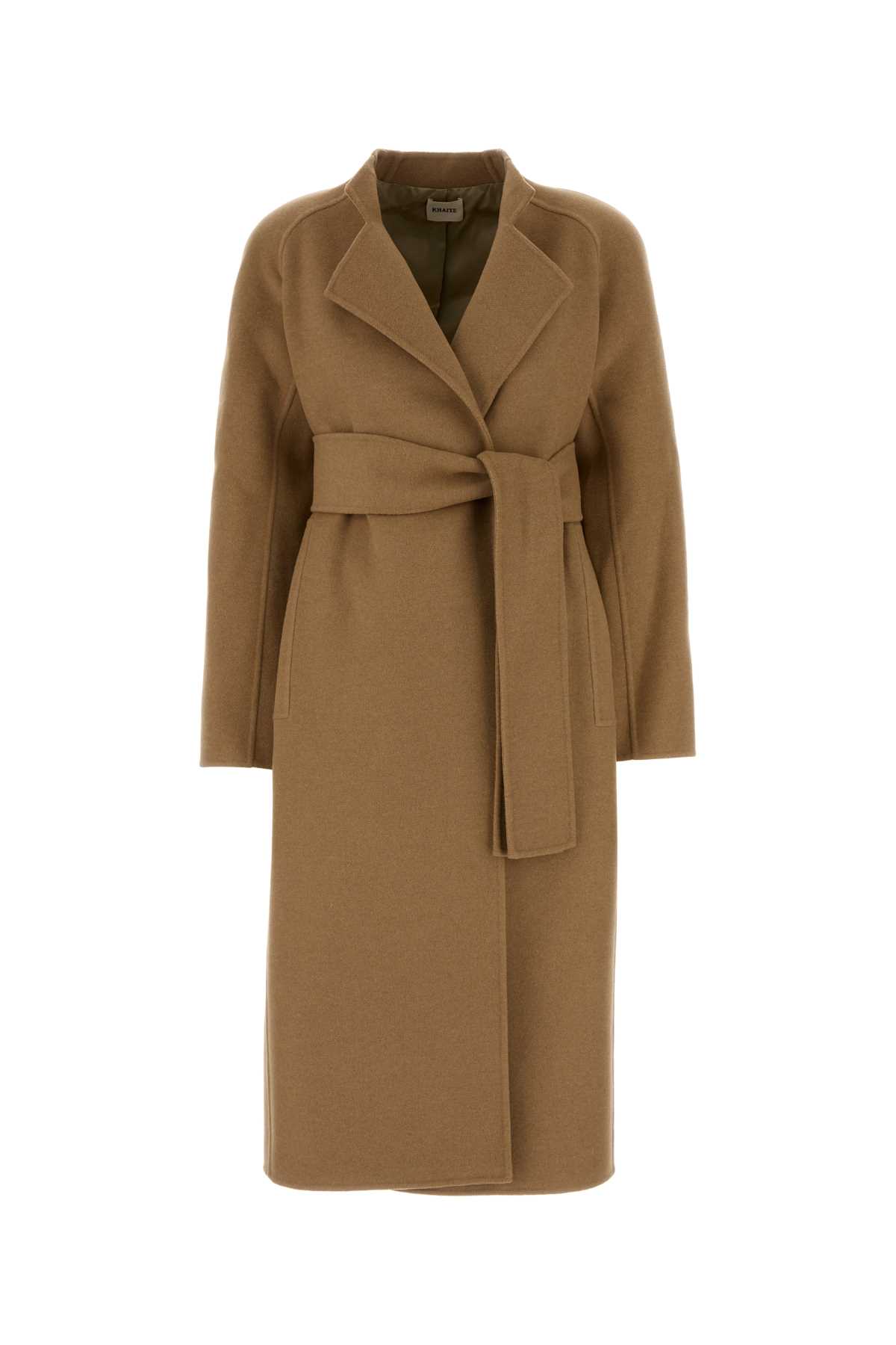 Khaite Camel Wool Deena Coat In Brown