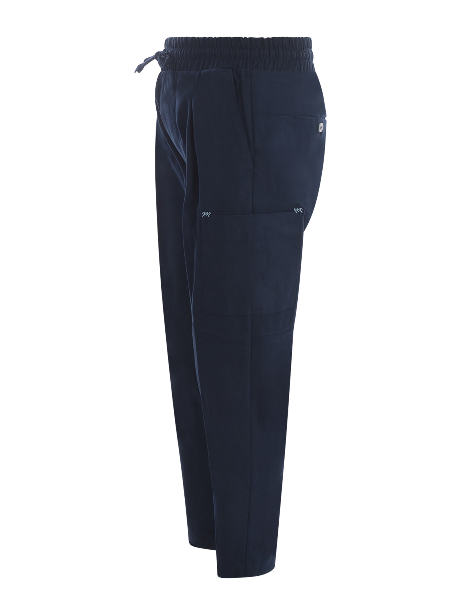 Shop Drôle De Monsieur Trousers Drole De Monsieur Cago In English Cloth In Blue