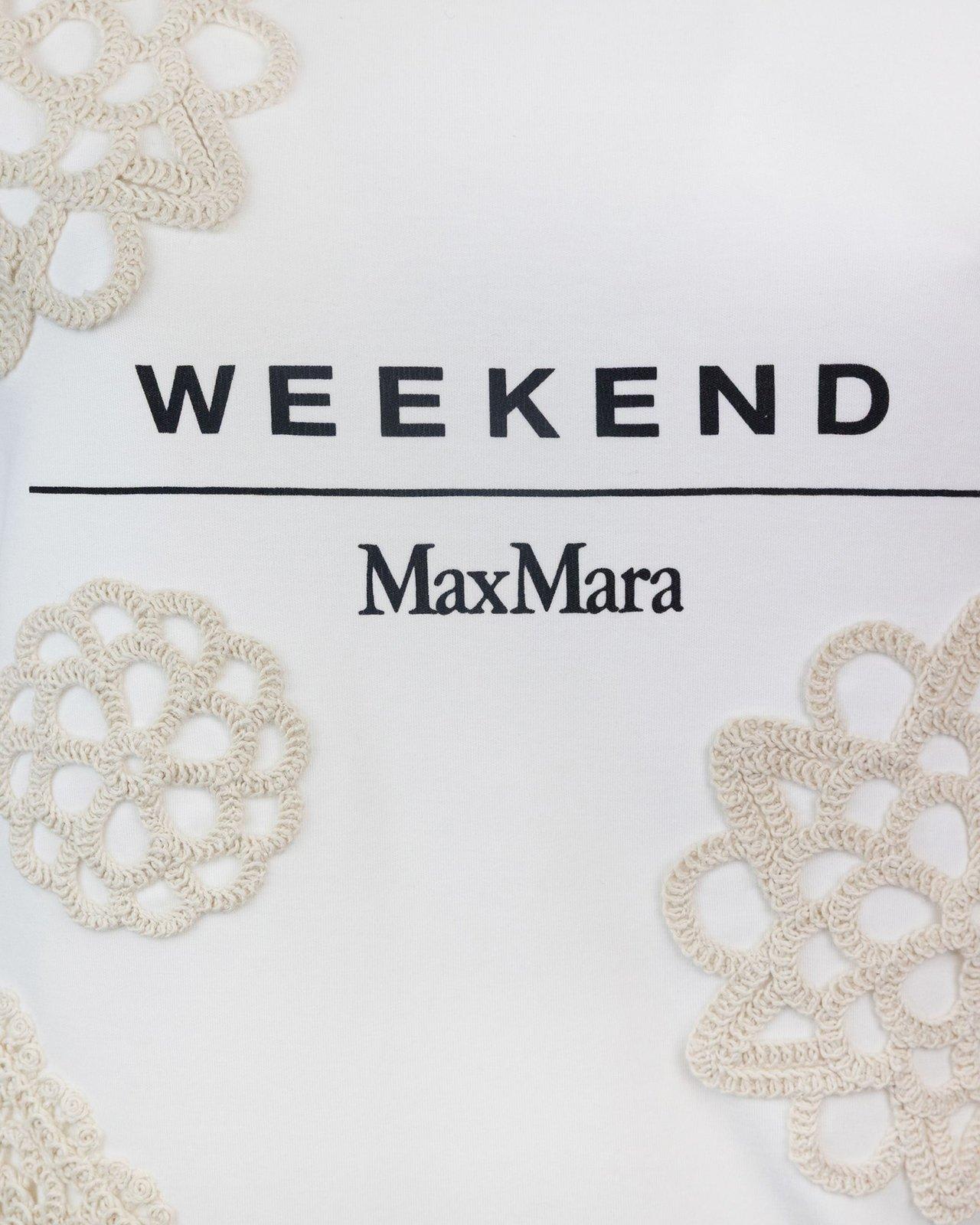 Weekend Max Mara Logo Printed Crewneck T-shirt In White
