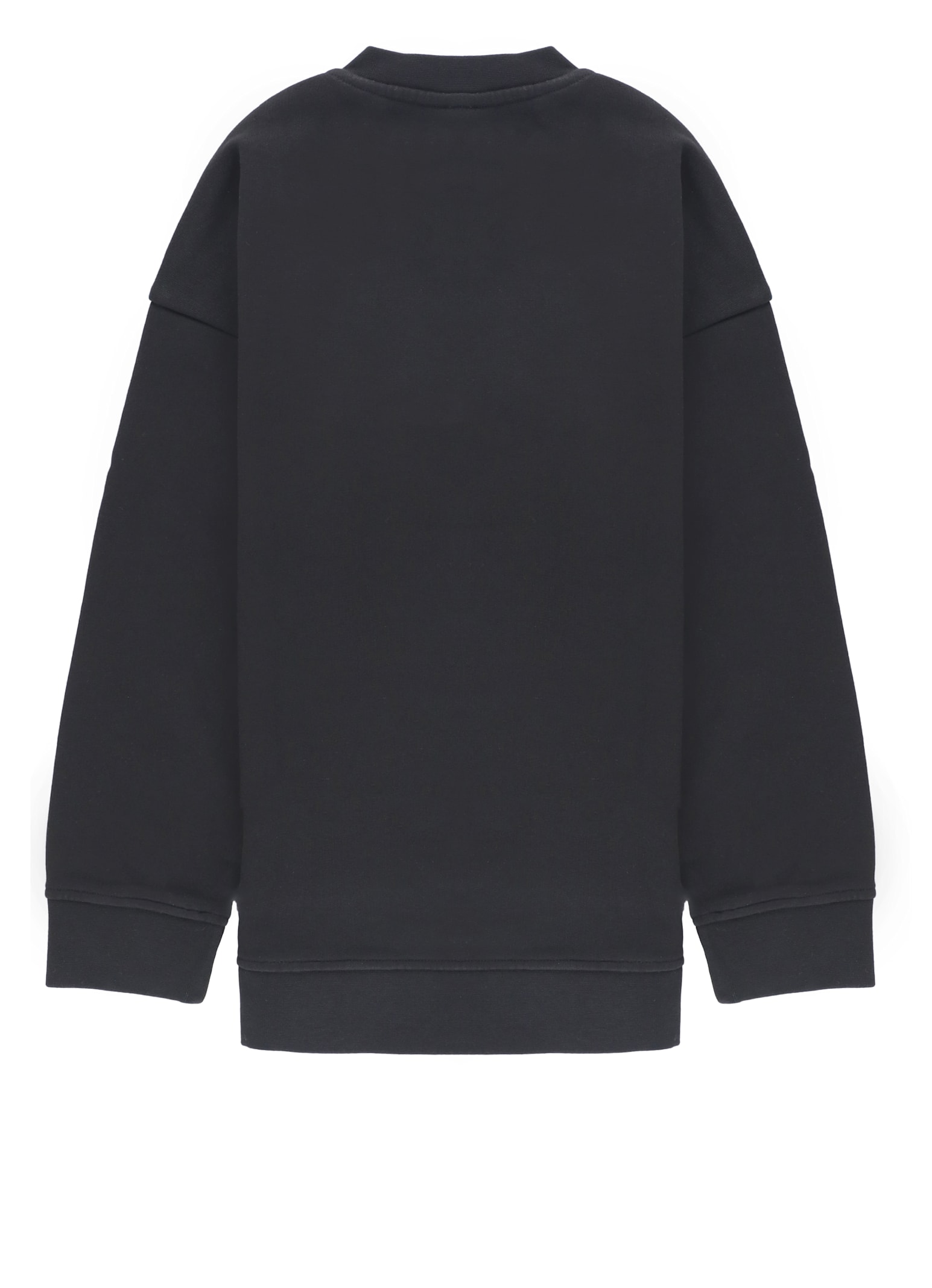 Stella Mccartney Sweatshirt With Logo Print And Side Zippers Kids In Black