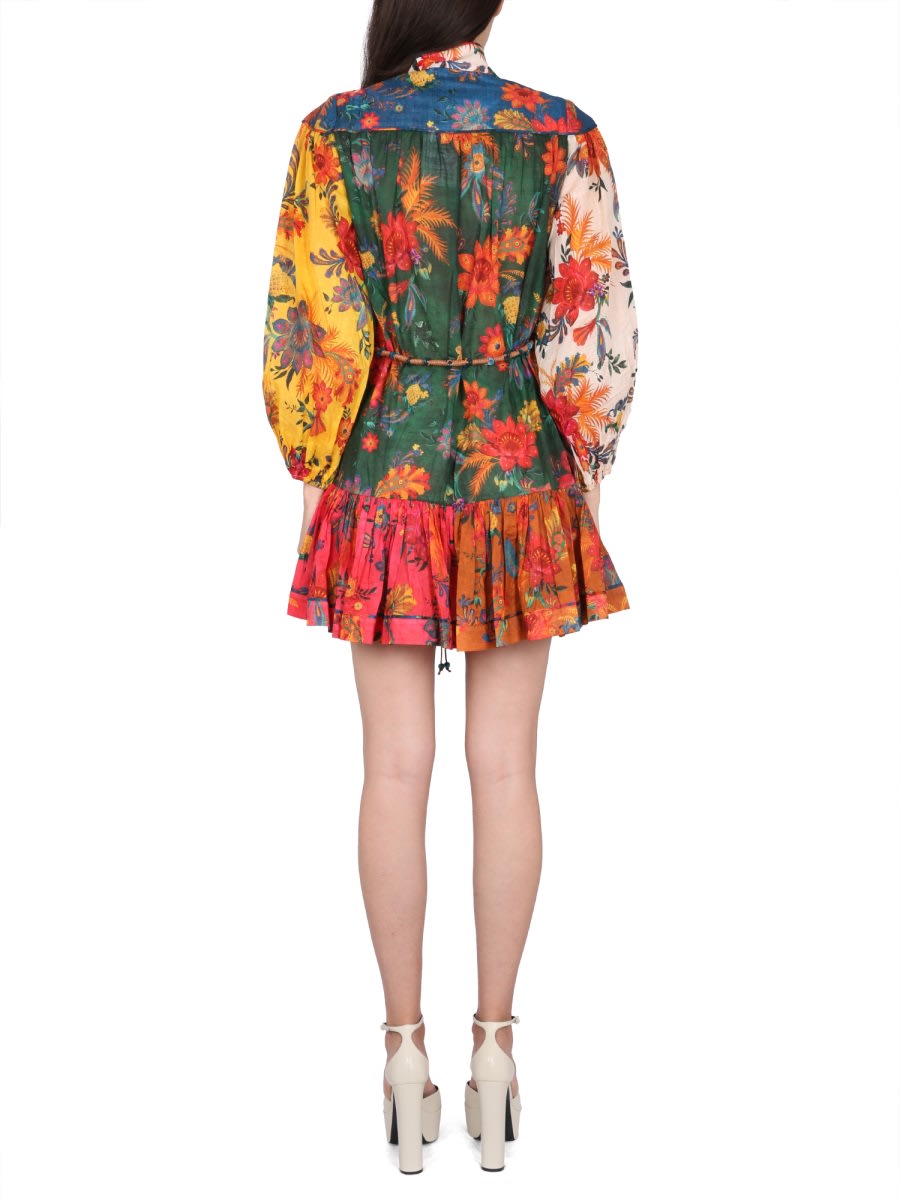 Shop Zimmermann Ginger Lantern Dress In Multicolour