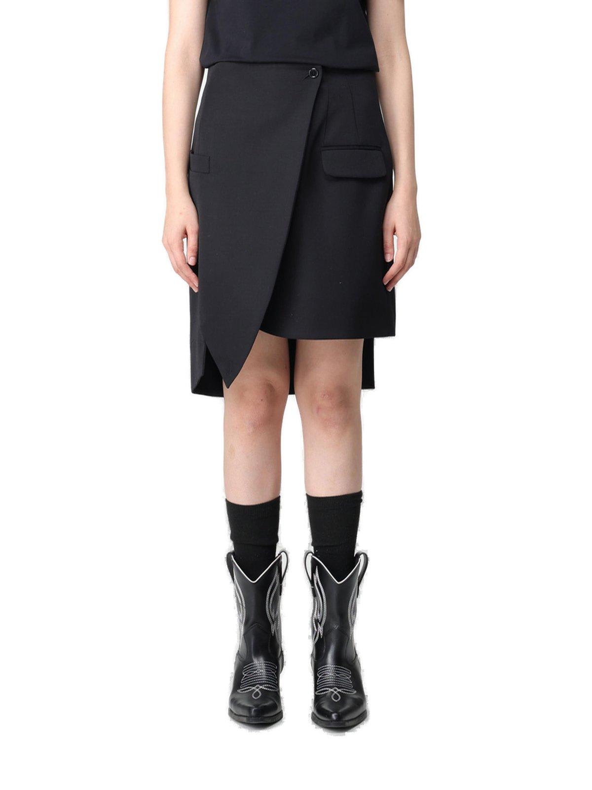 Asymmetric Wrap Designed Mini Skirt Moschino