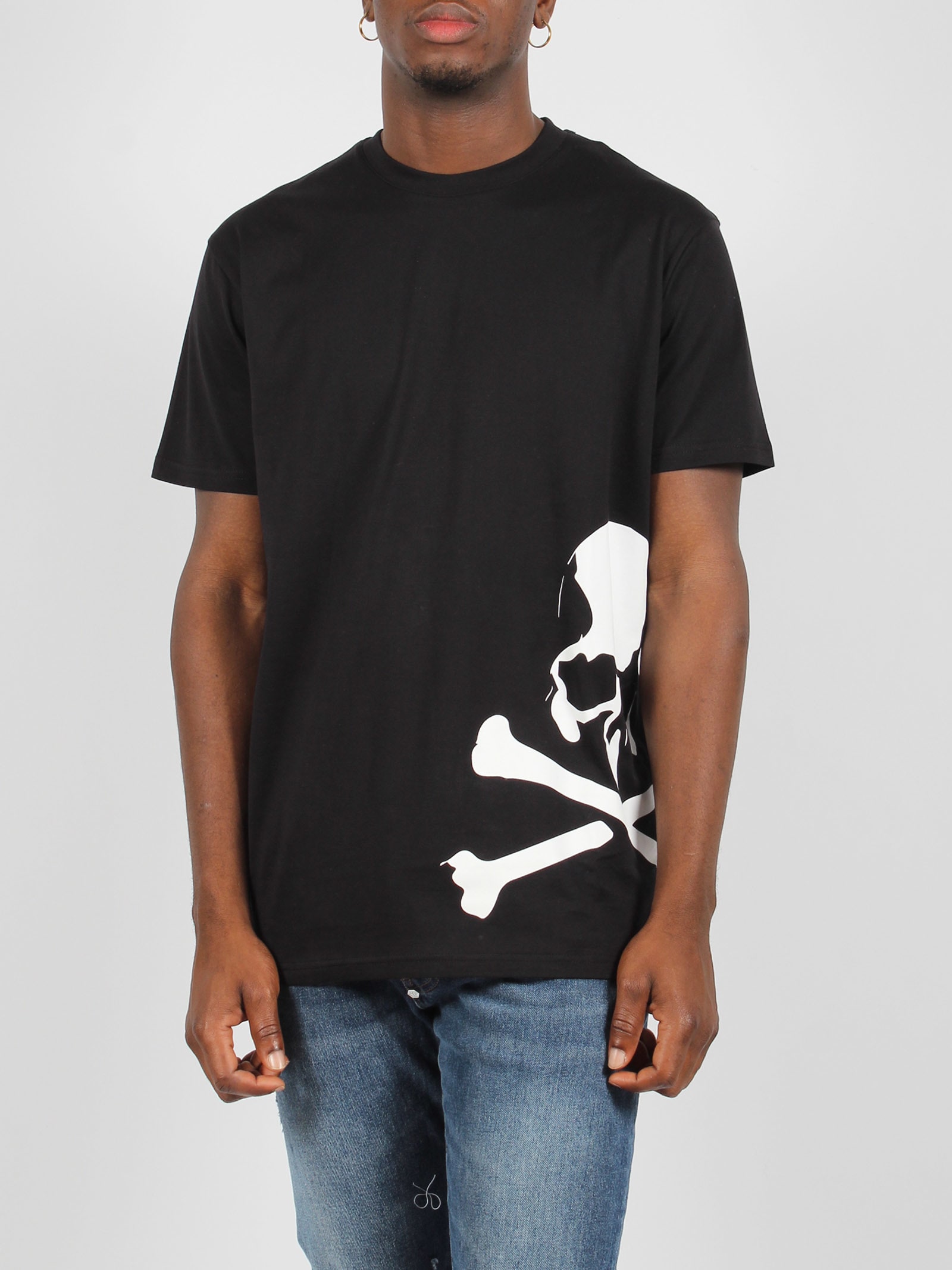 Shop Philipp Plein Round Neck Ss Skull & Bones T-shirt In Black