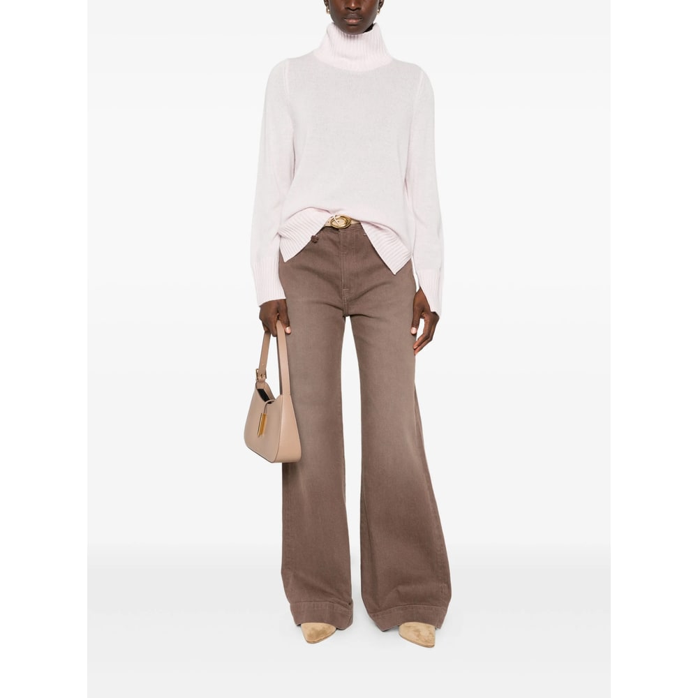 Allude Turtleneck Cashmere Sweater In Pink