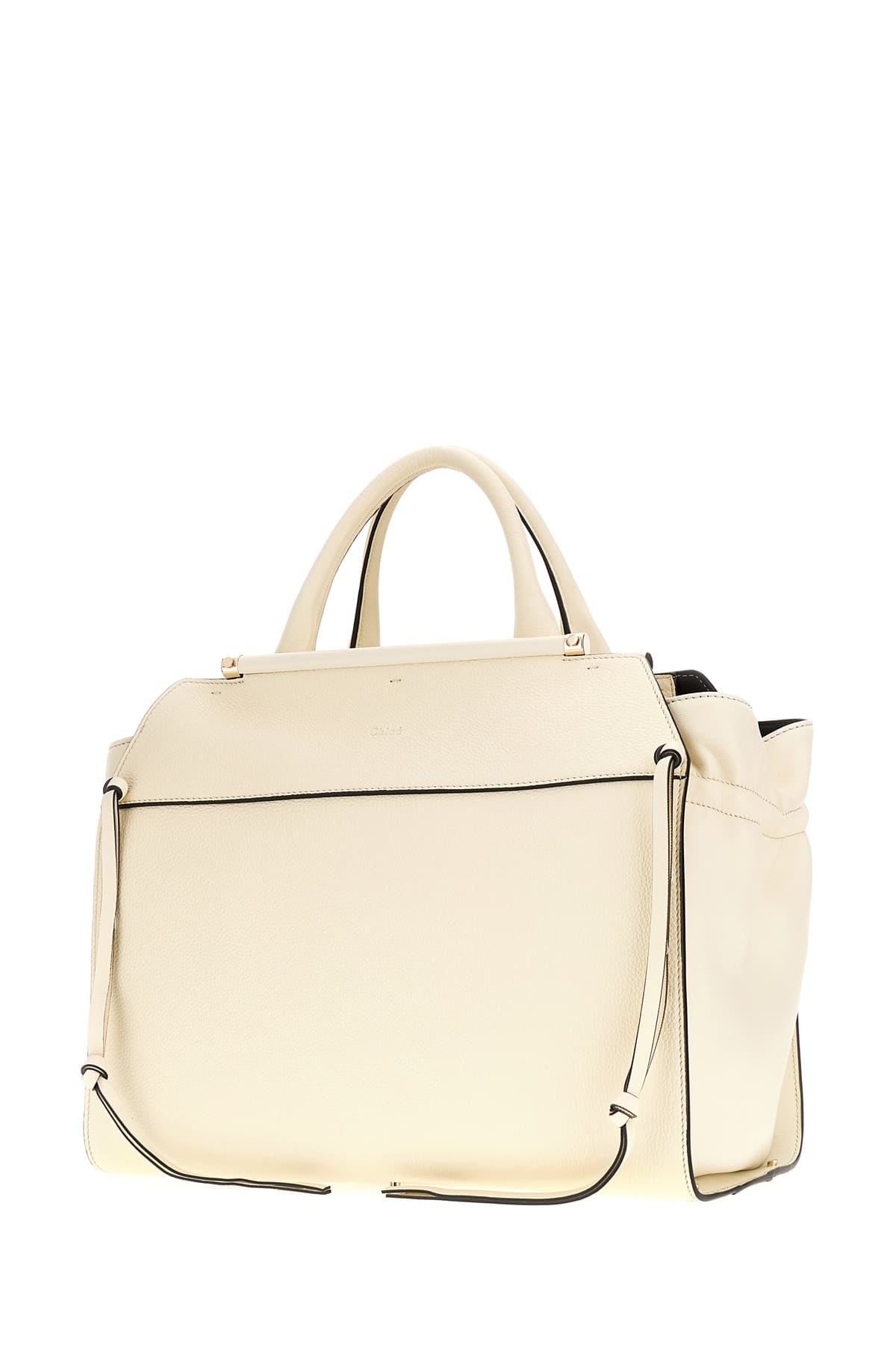Chloé Ivory Leather Medium Steph Handbag In 101