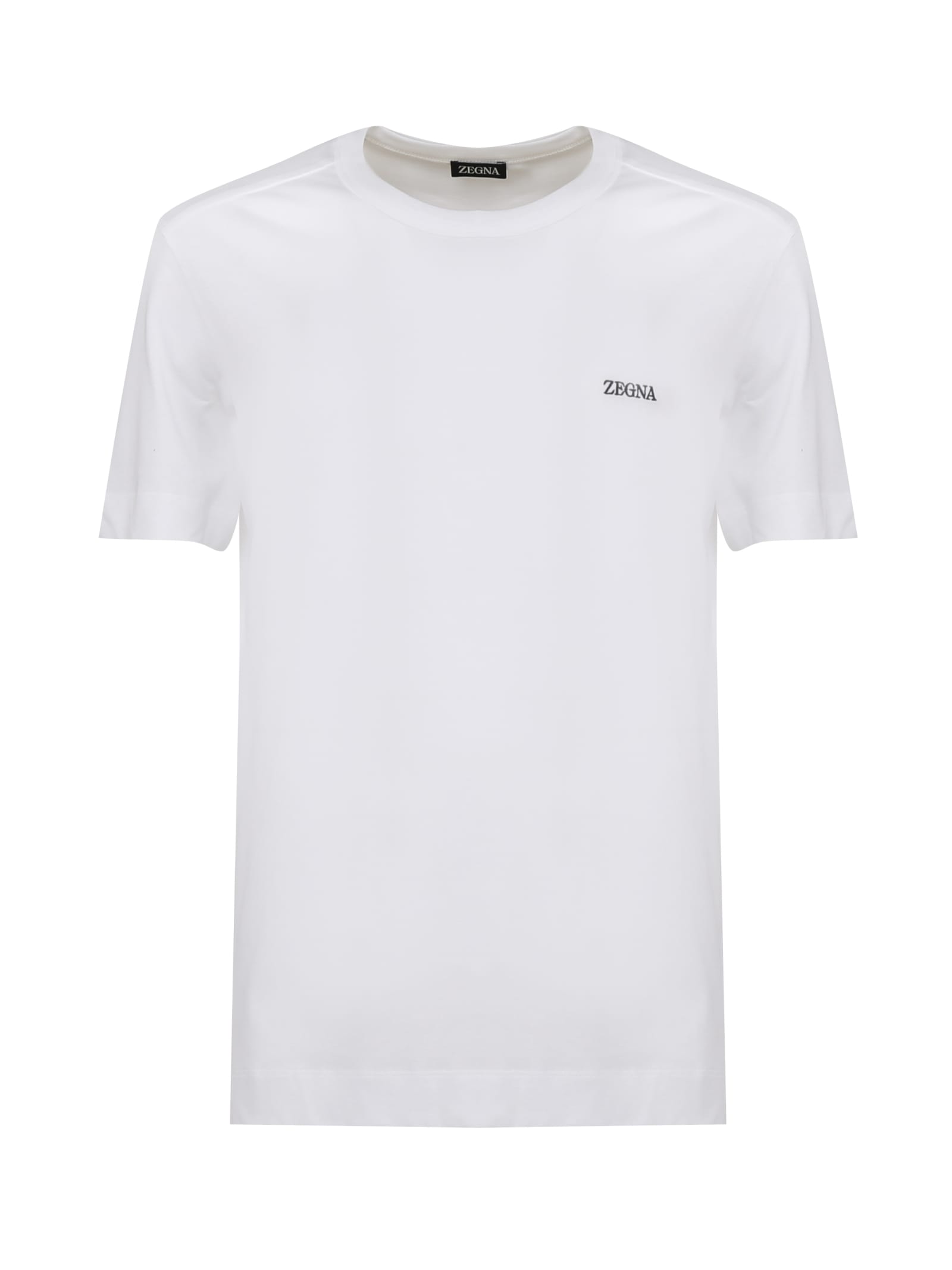 Shop Zegna Logo Cotton T-shirt In White