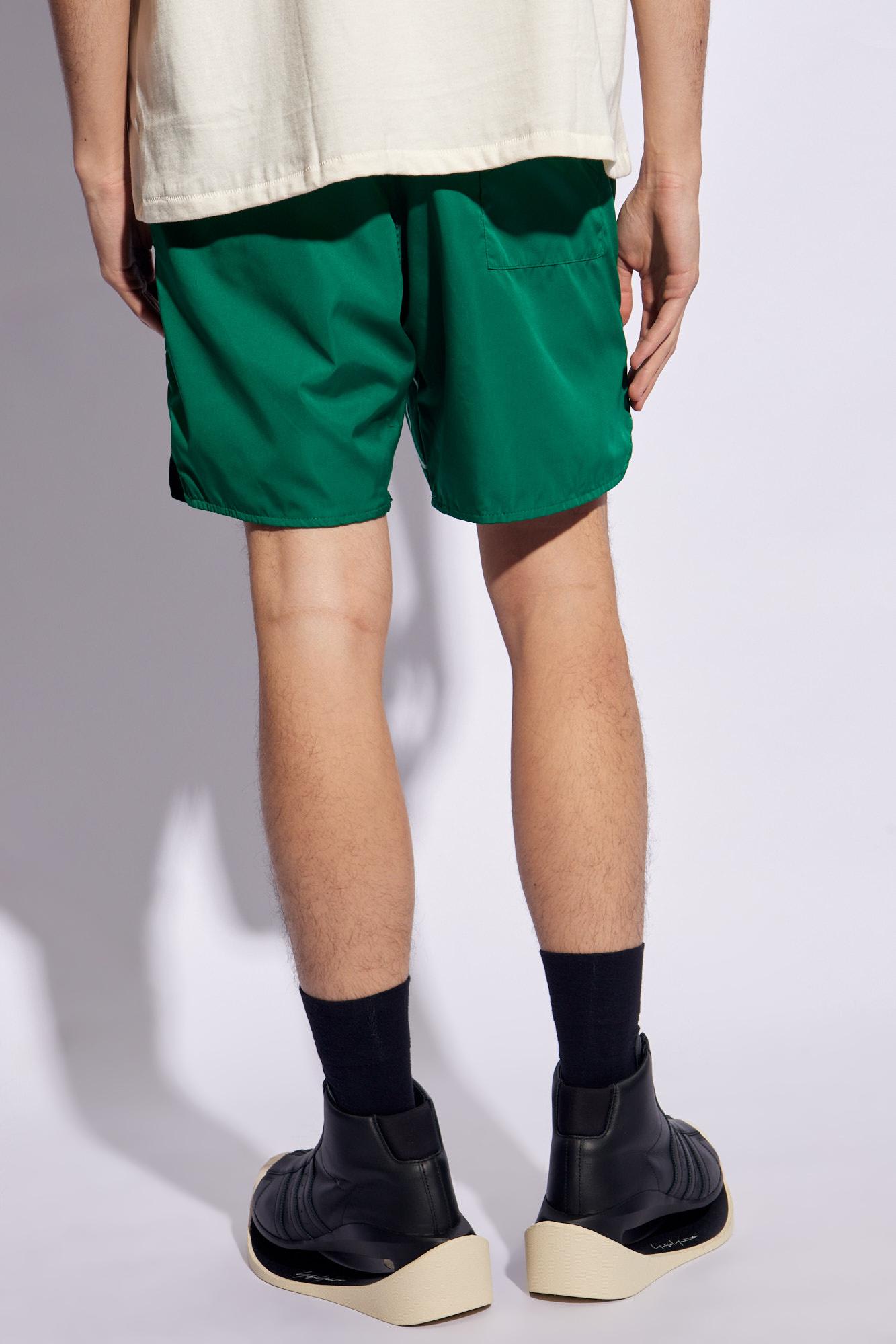Shop Rhude Shorts With Logo In Green