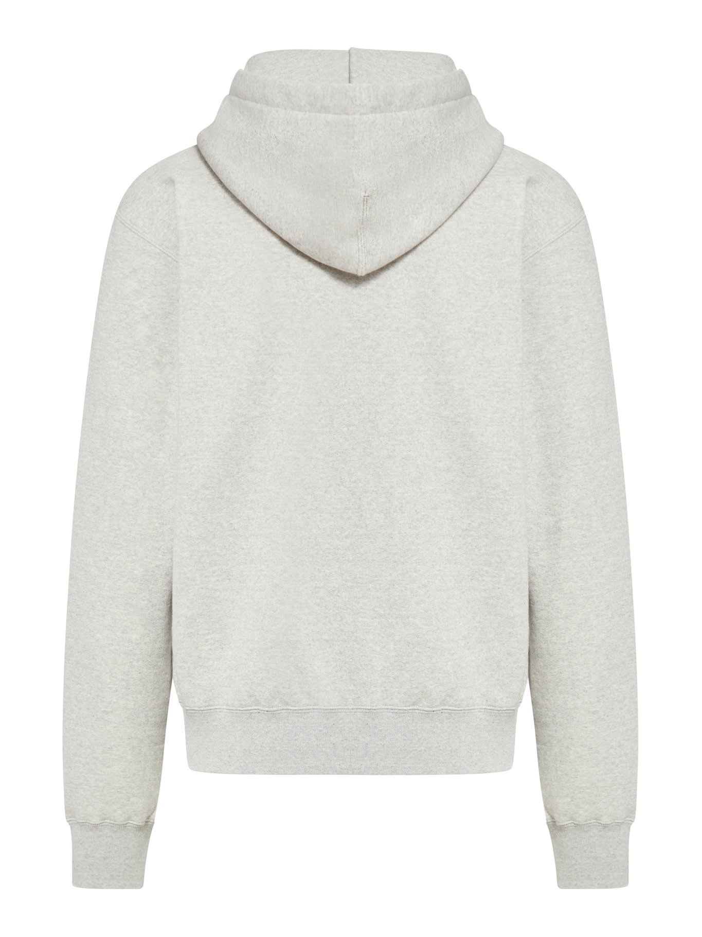 Shop Jil Sander Hoodie Long Sleeves Sweatshirt With Ribbed Cuffs Hems And Triangle Rib Detail On The Shoulder And Pr In Powder Green